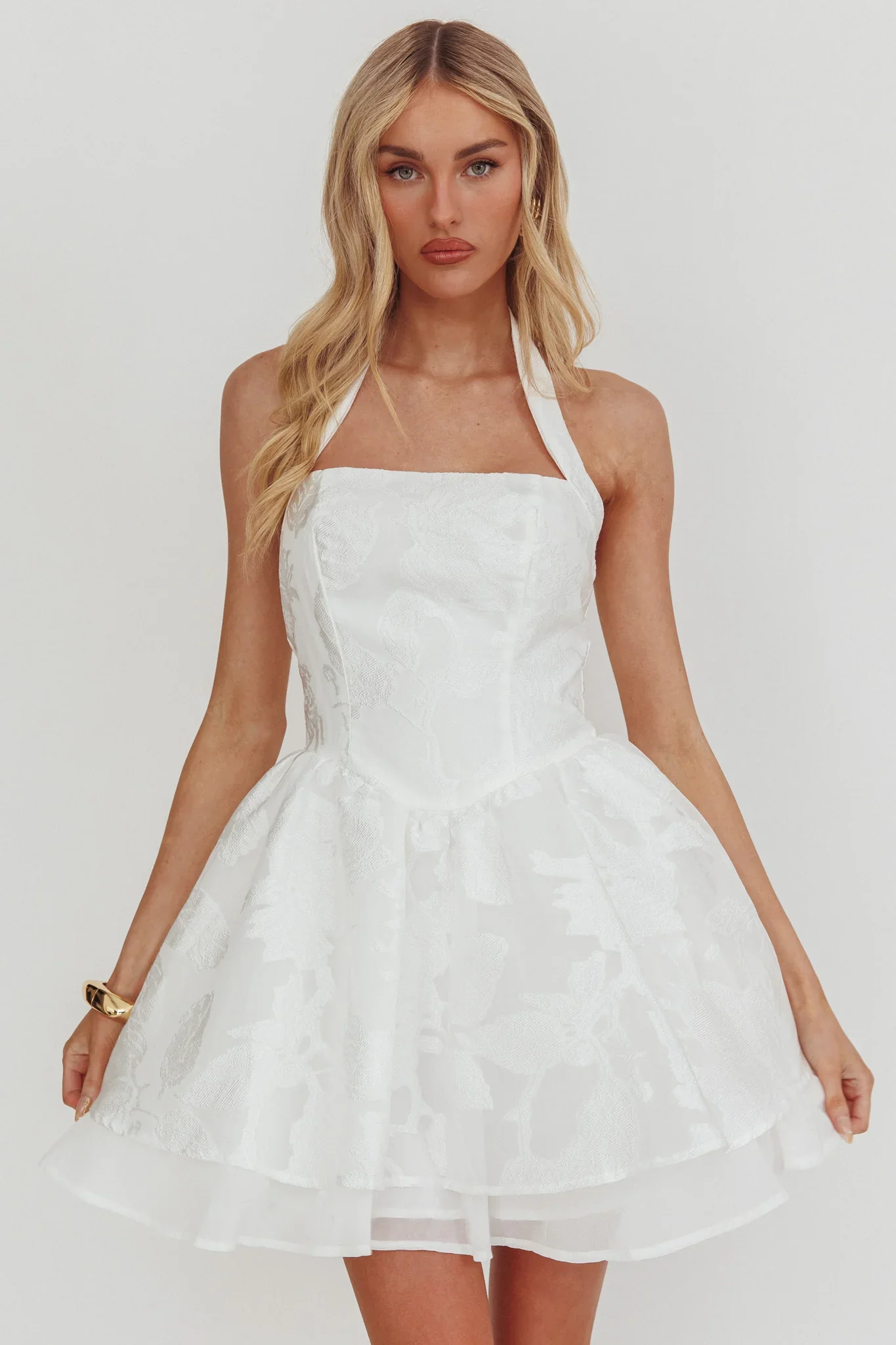 Lusting Halter A-Line Mini Dress White