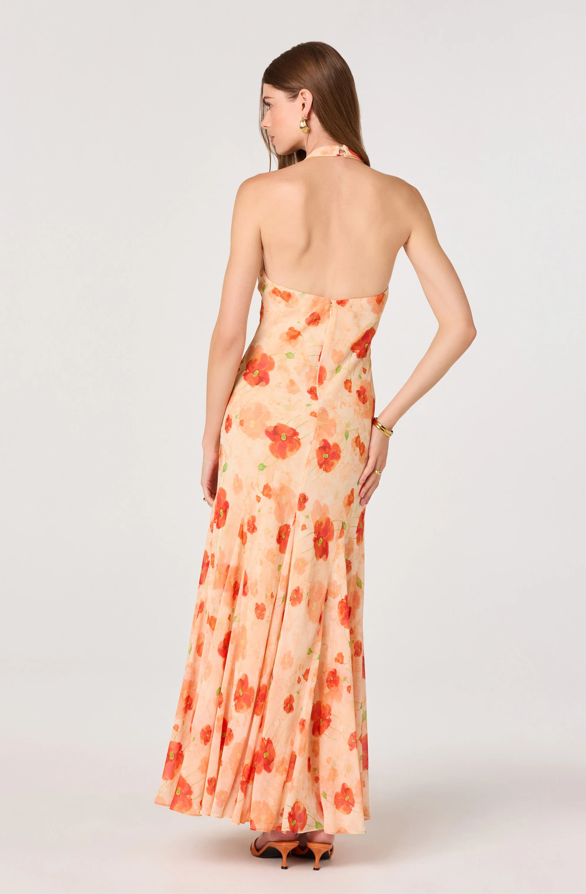 Yasmeen Floral Halter Godet Maxi Dress
