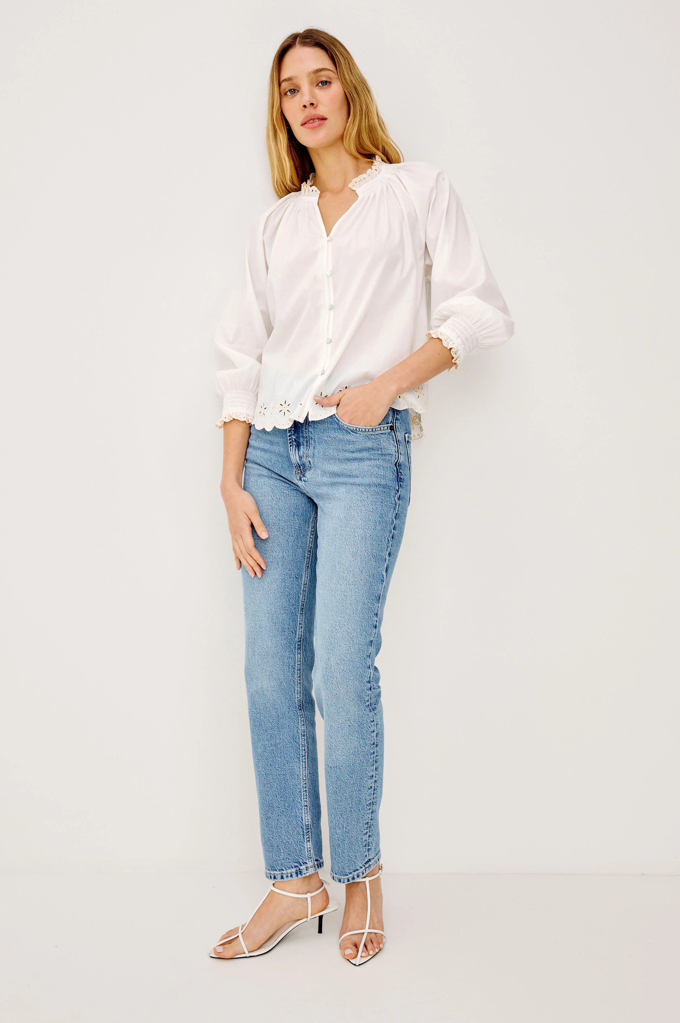Mariah Shirt - Oat Embroidery