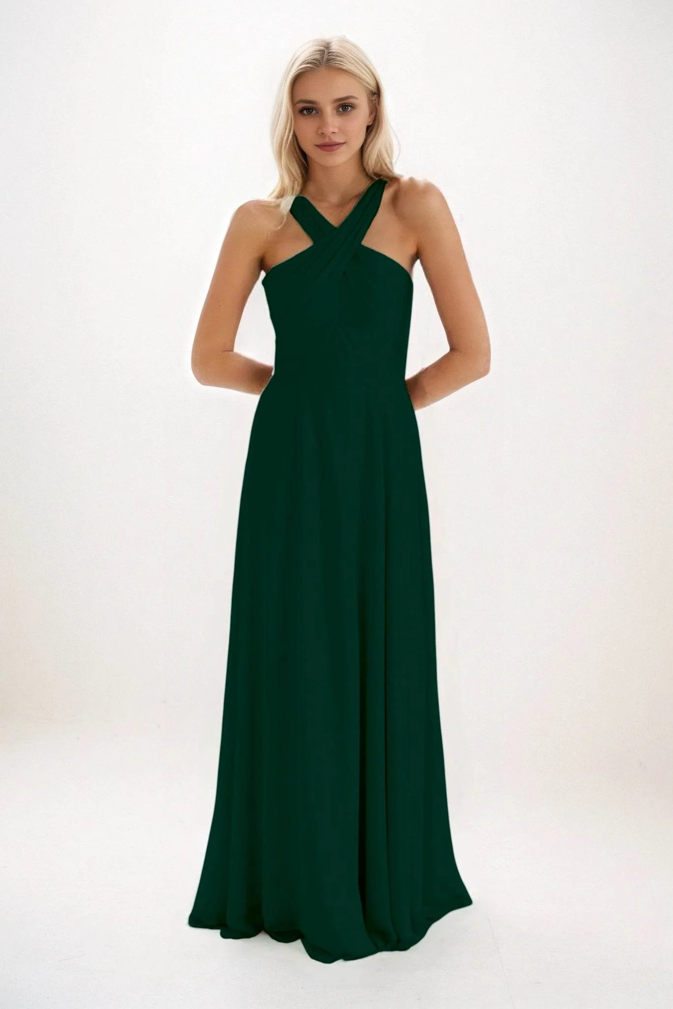 A-Line Maxi Chiffon Bridesmaid Dress CB0824
