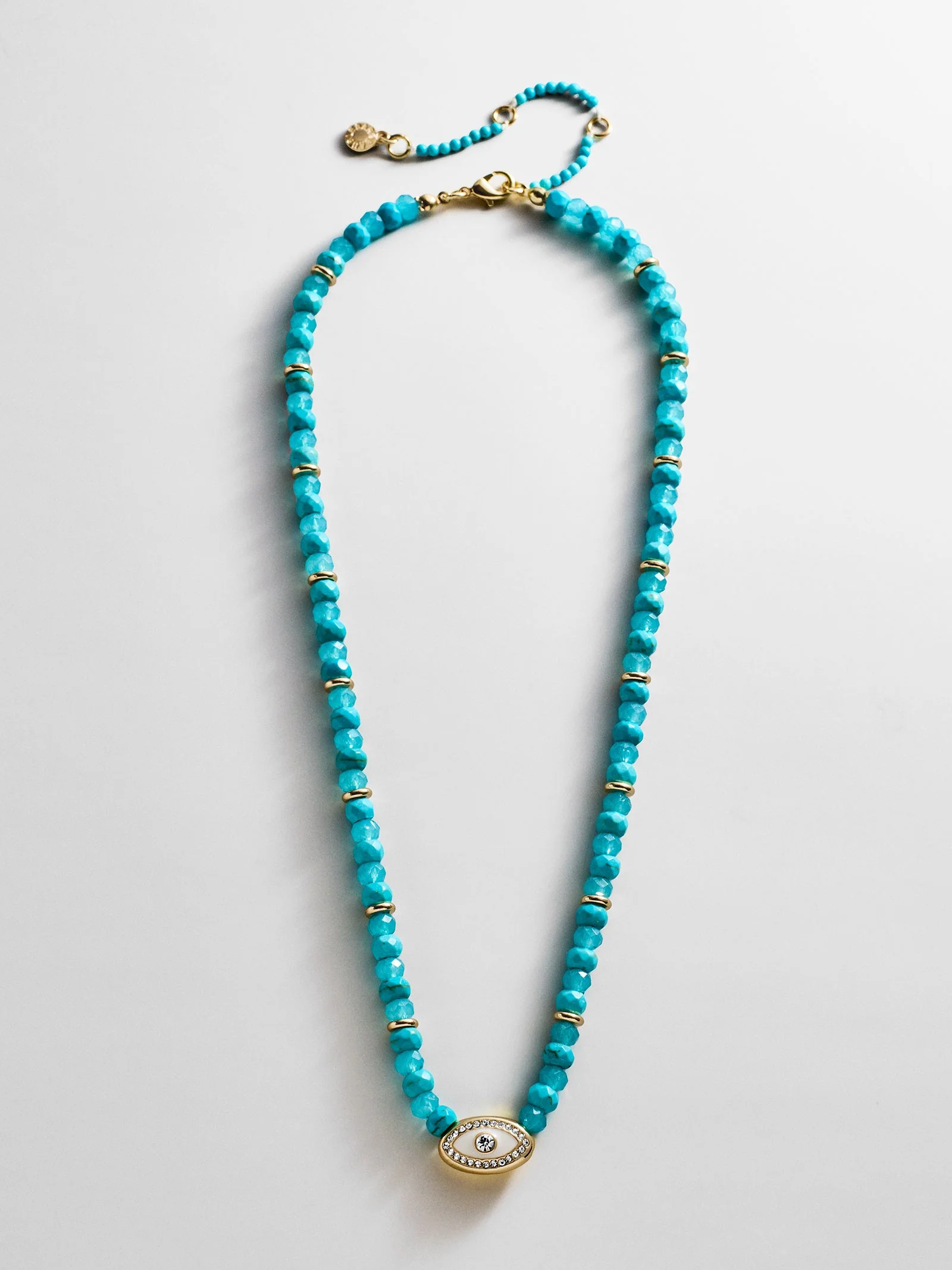 Positive View Semi-Precious Evil Eye Necklace - Turquoise