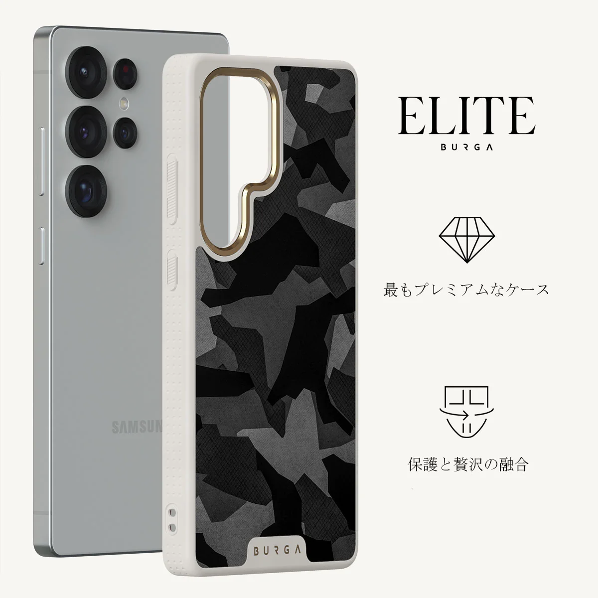 Night Black Camouflage - Samsung Galaxy S25 Ultra ケース