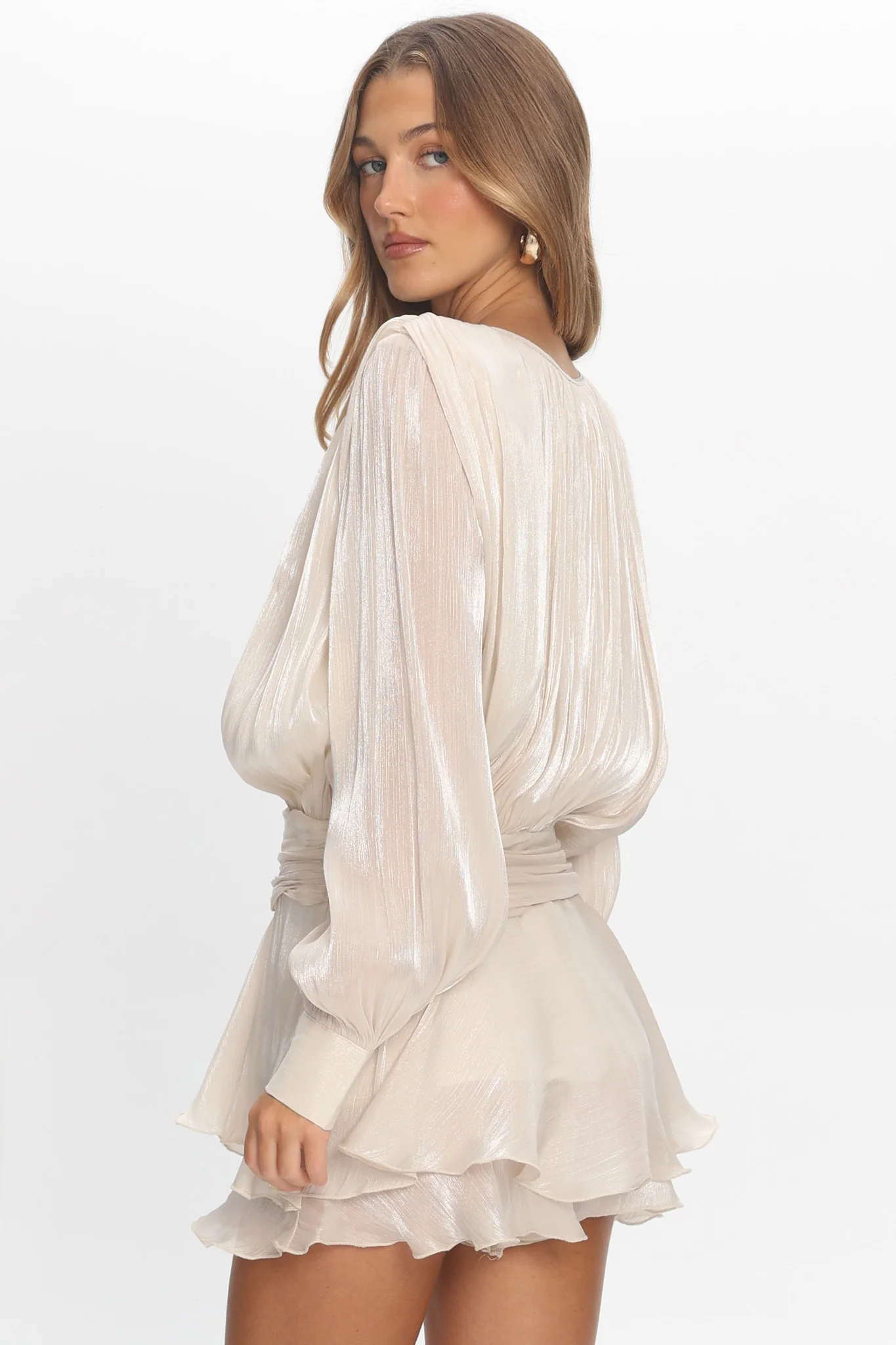 Fontaine Long Sleeve Layered Romper Oyster - luluinthesky