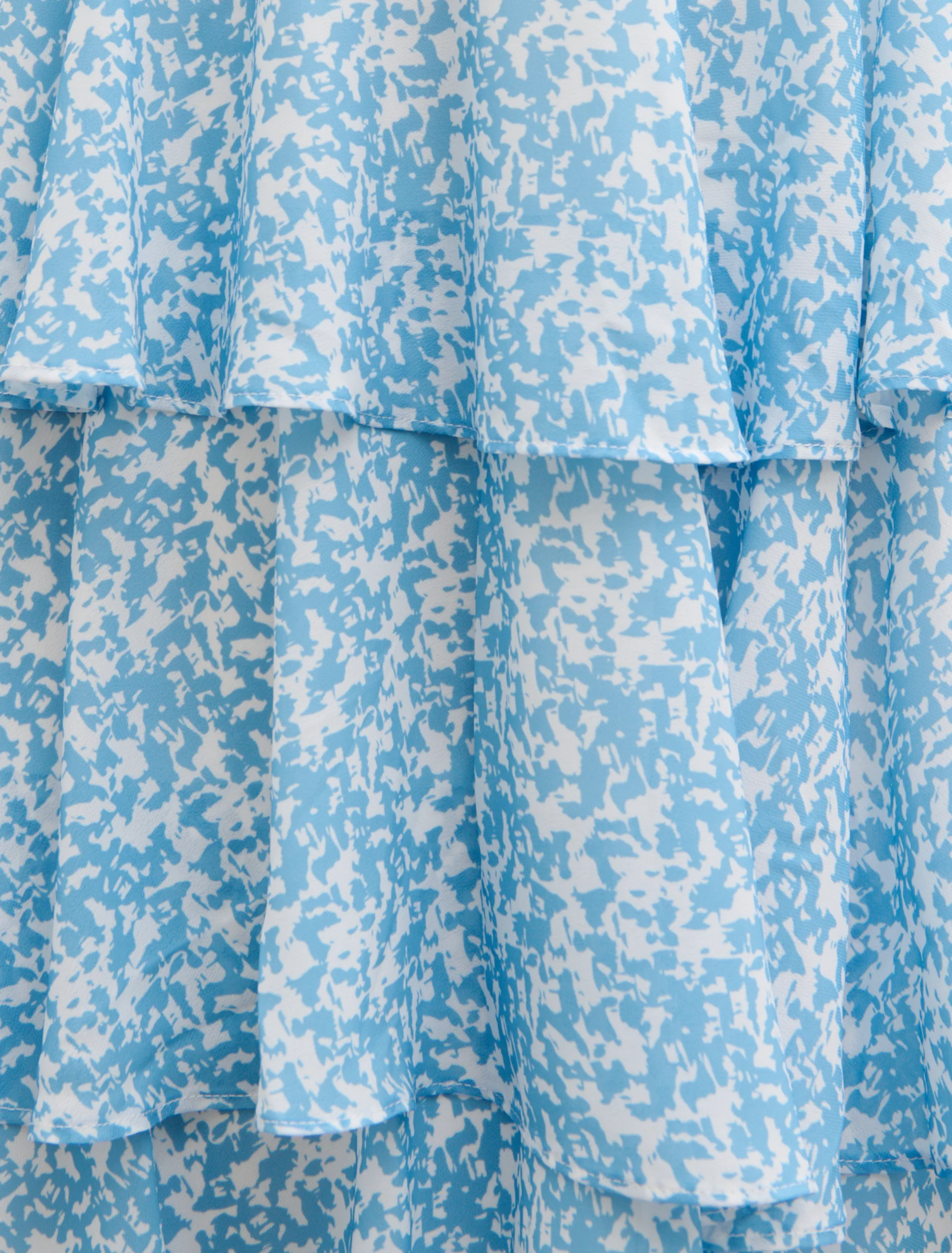 Lissy Ruffle Midaxi Dress - Blue Abstract