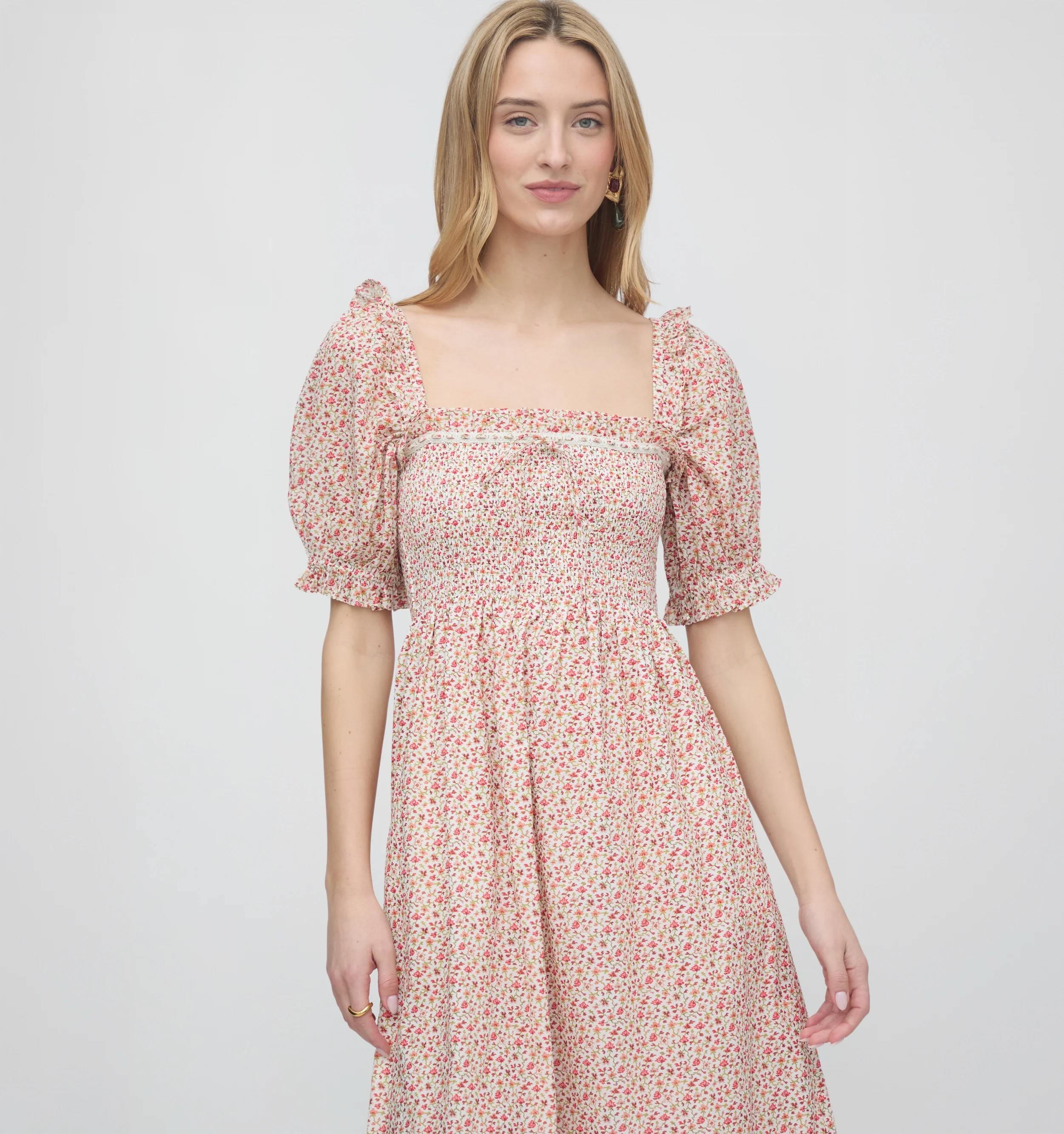 The Scarlett Nap Dress - Ivory Geo Ditsy