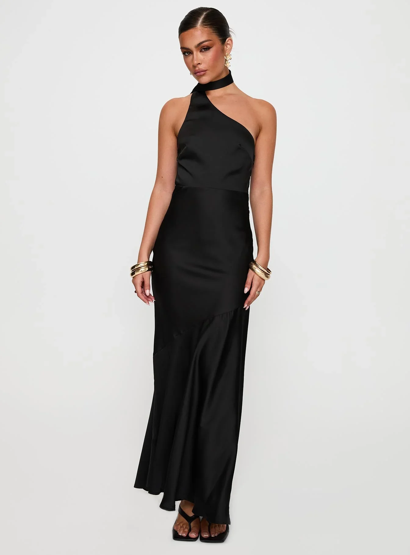 Elixaire Scarf Maxi Dress Black
