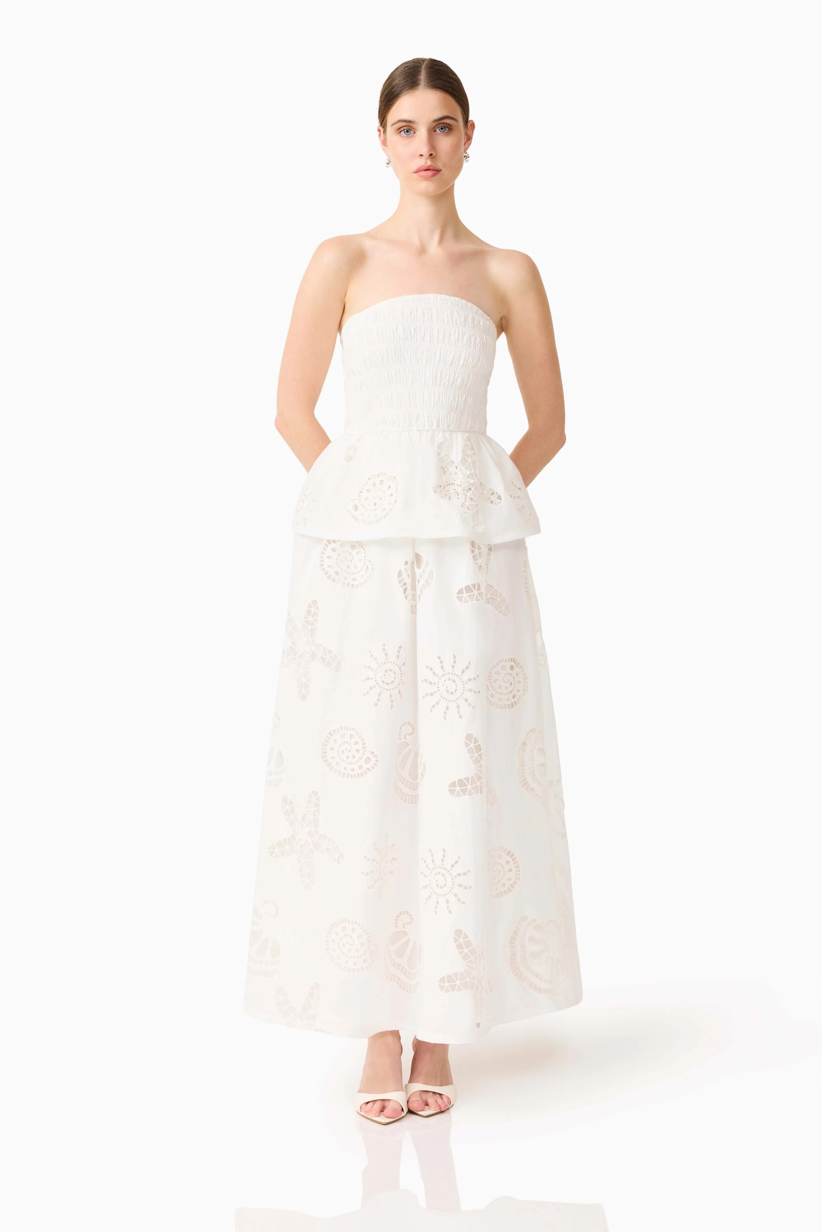 Celine Strapless Maxi Dress in White