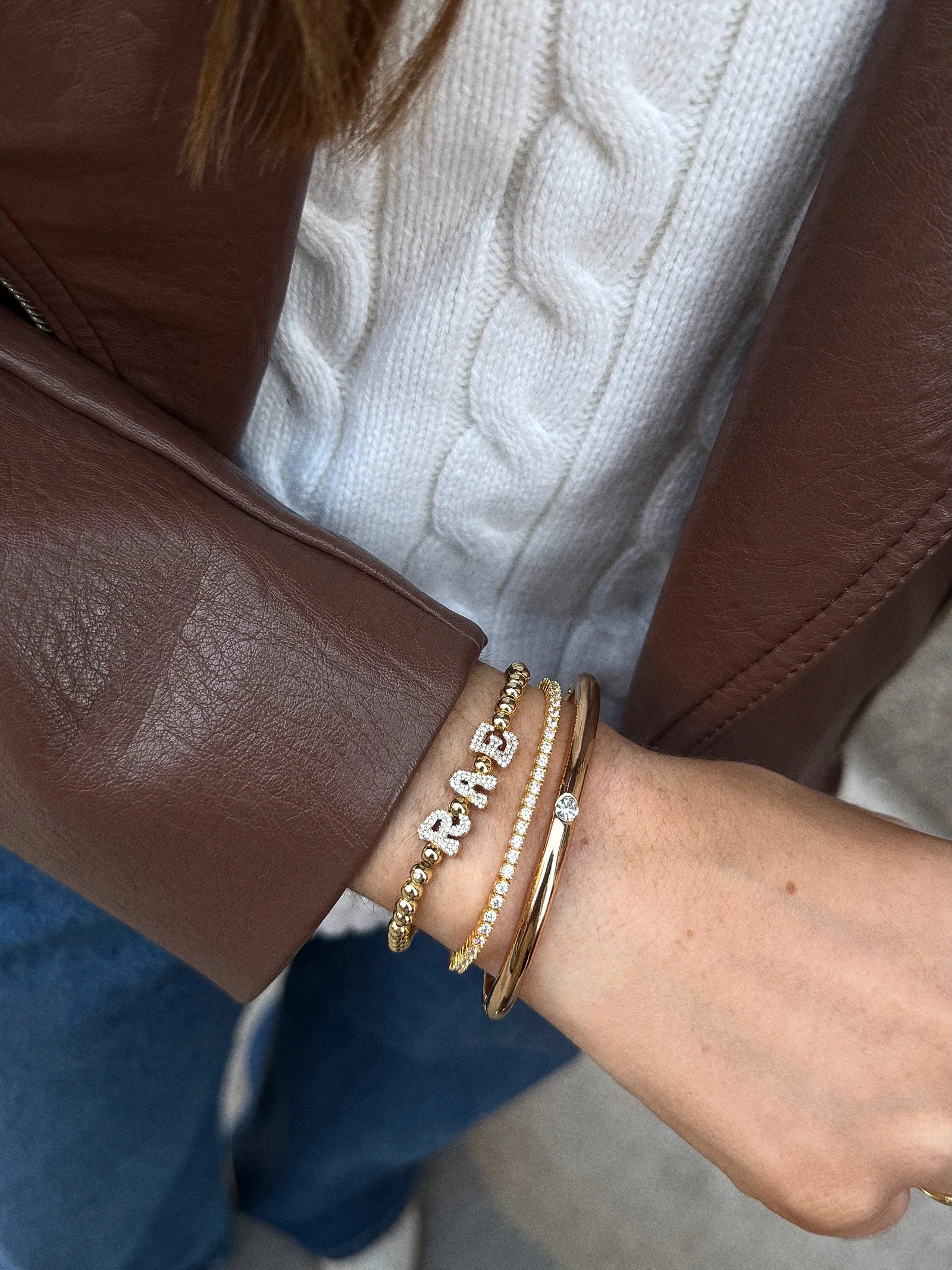 Pisa Custom Bracelet - Gold/Pavé
