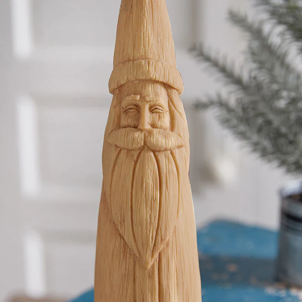 Vintage Carved Wood Inspired Santa Figurines