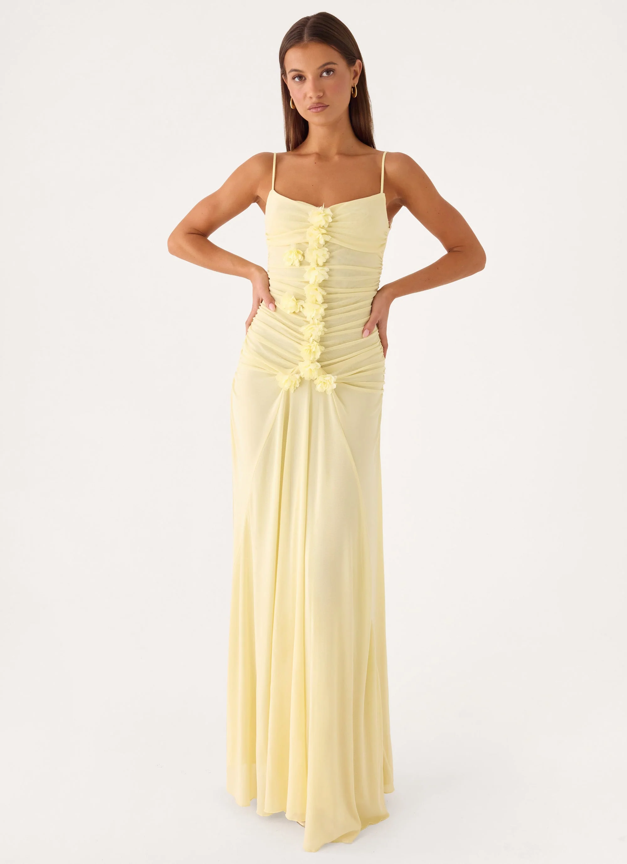 Marcia Flower Maxi Dress - Yellow - luluinthesky