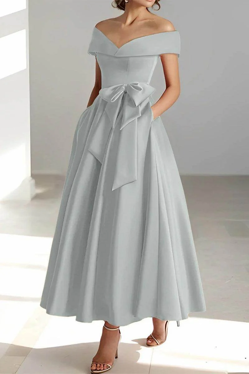 Off The Shoulder Sleeveless Ankle Length Mother Dresses CM0332