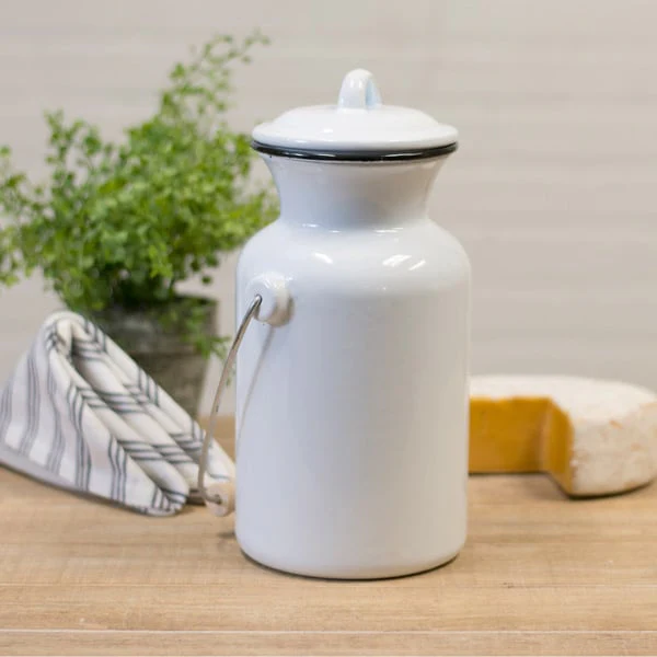 Enamel Milk Jug With Lid