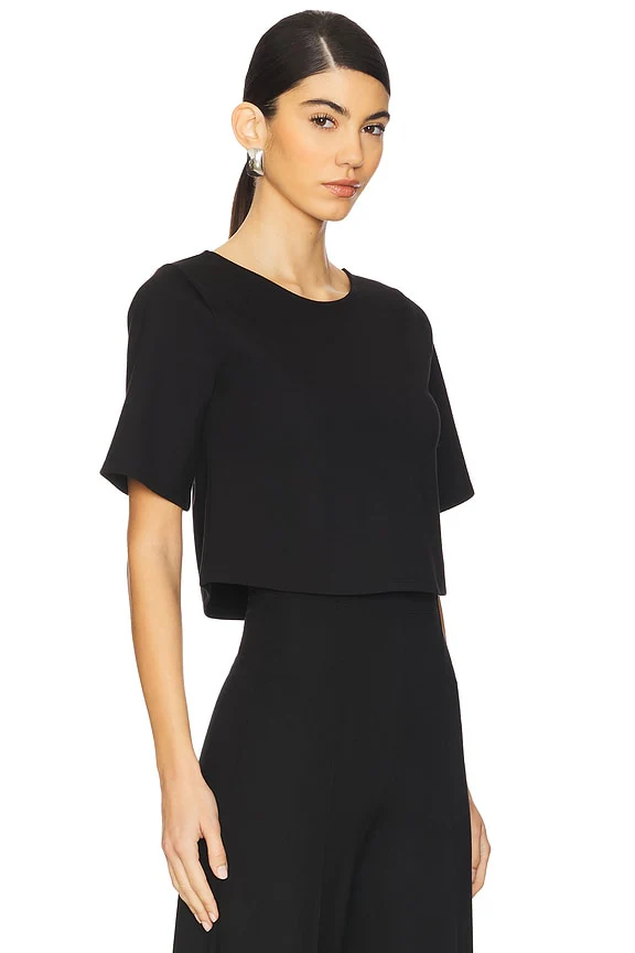 Ponte Knit Short Sleeve Top