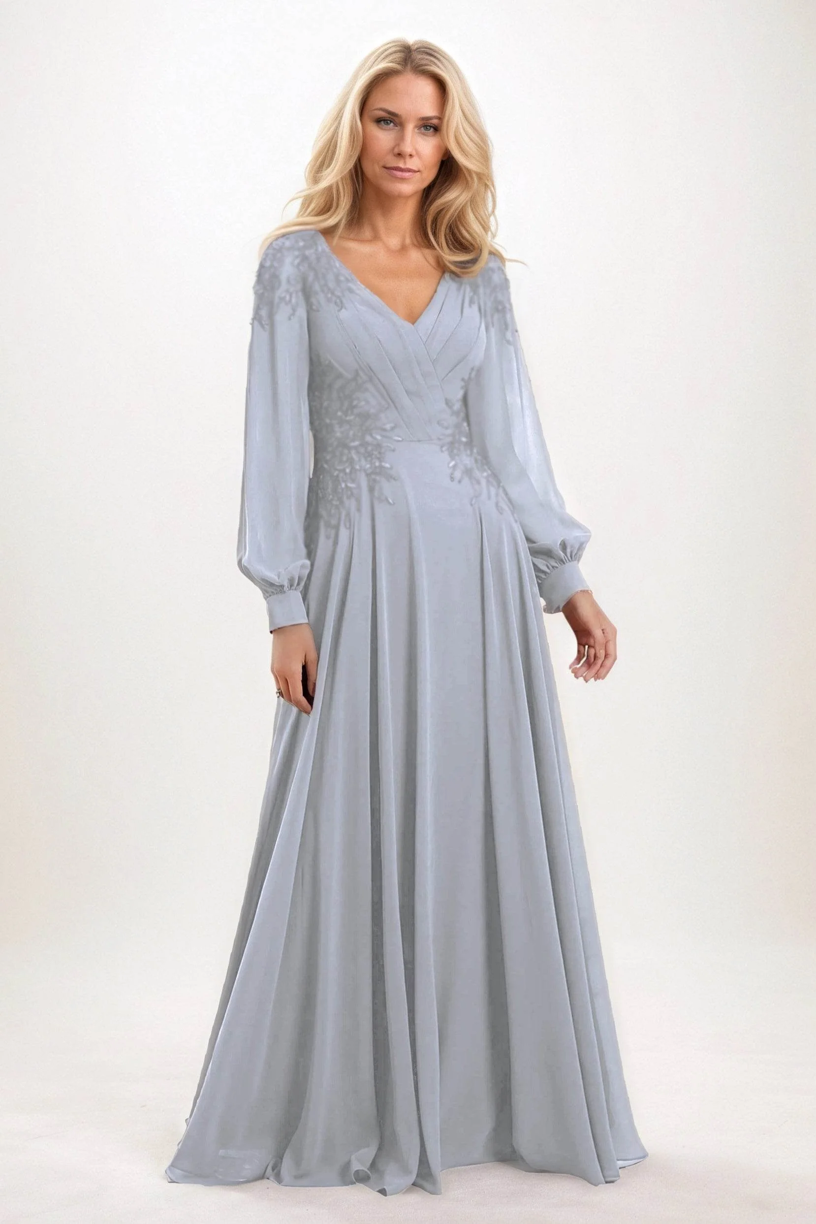 A-Line Maxi Chiffon Mother of the Bride Dresses CM0405
