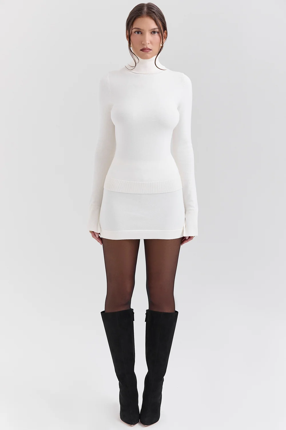 Ivory Cashmere Mini Skirt
