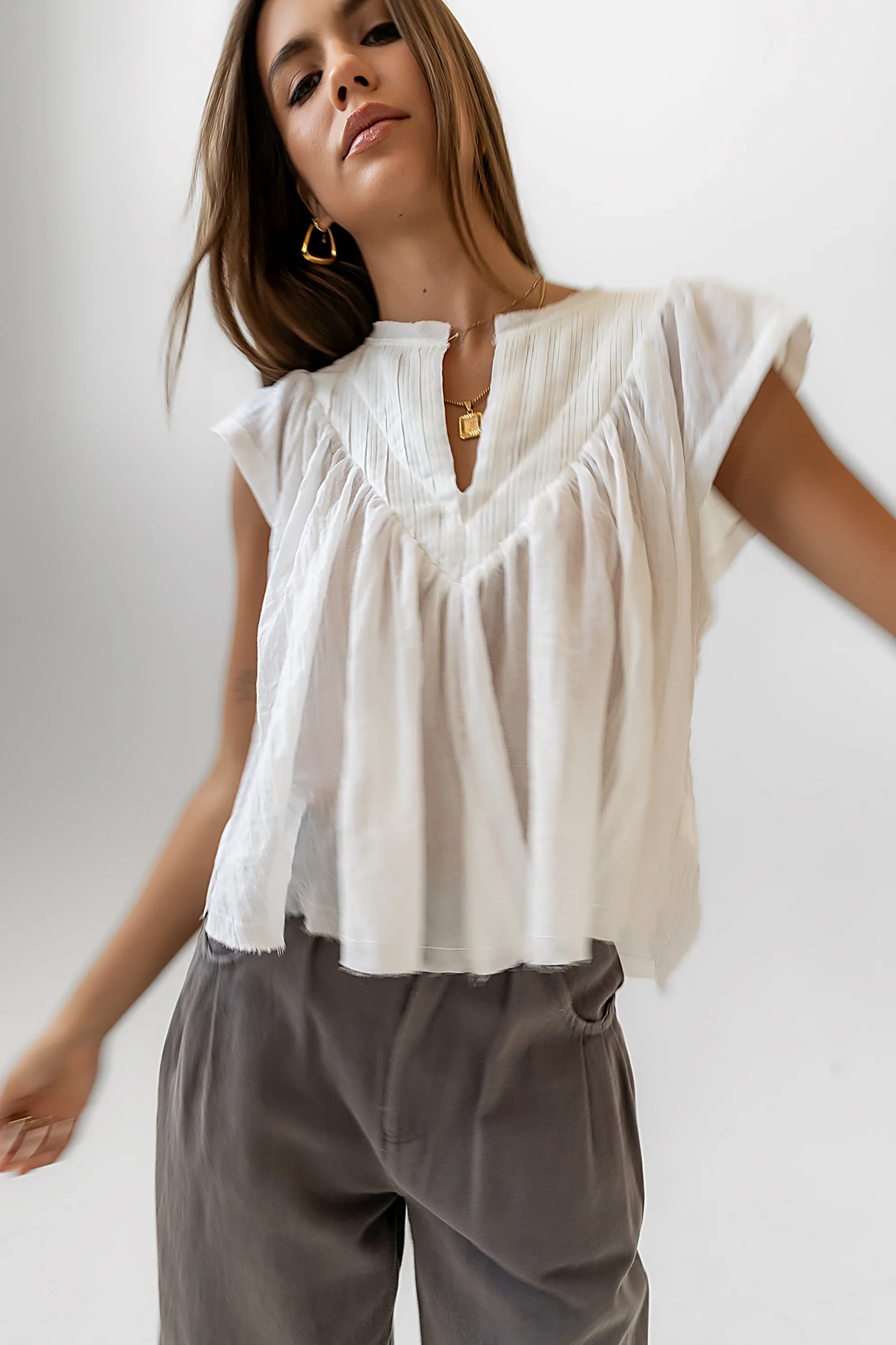 Leia Blouse in Cream