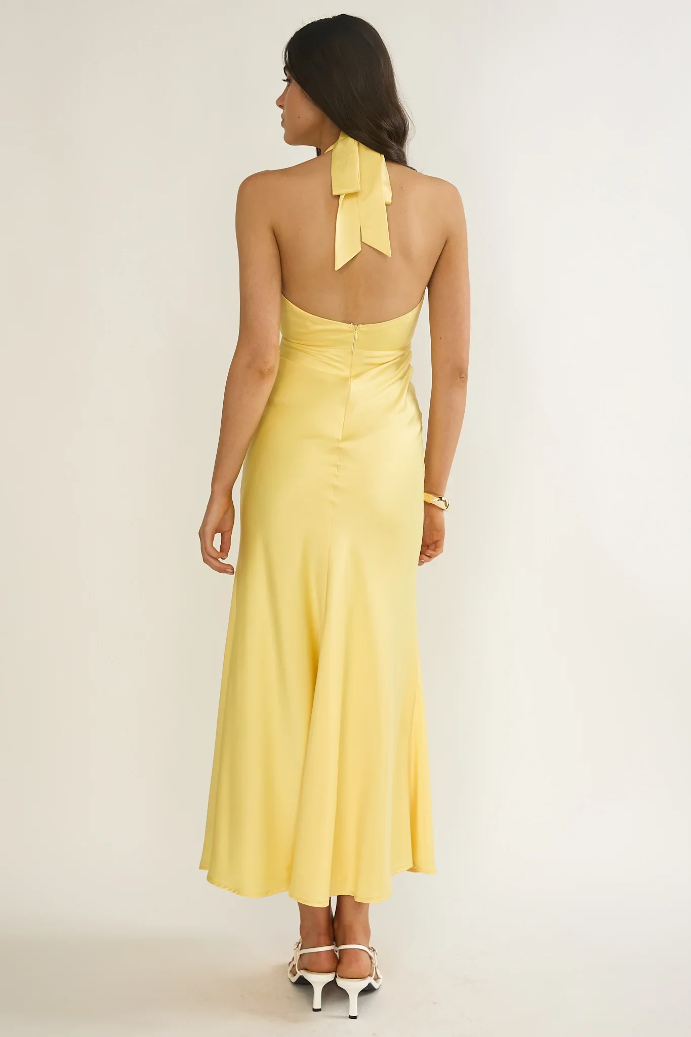 Vale 3D Flower Halter Maxi Dress Sunflower