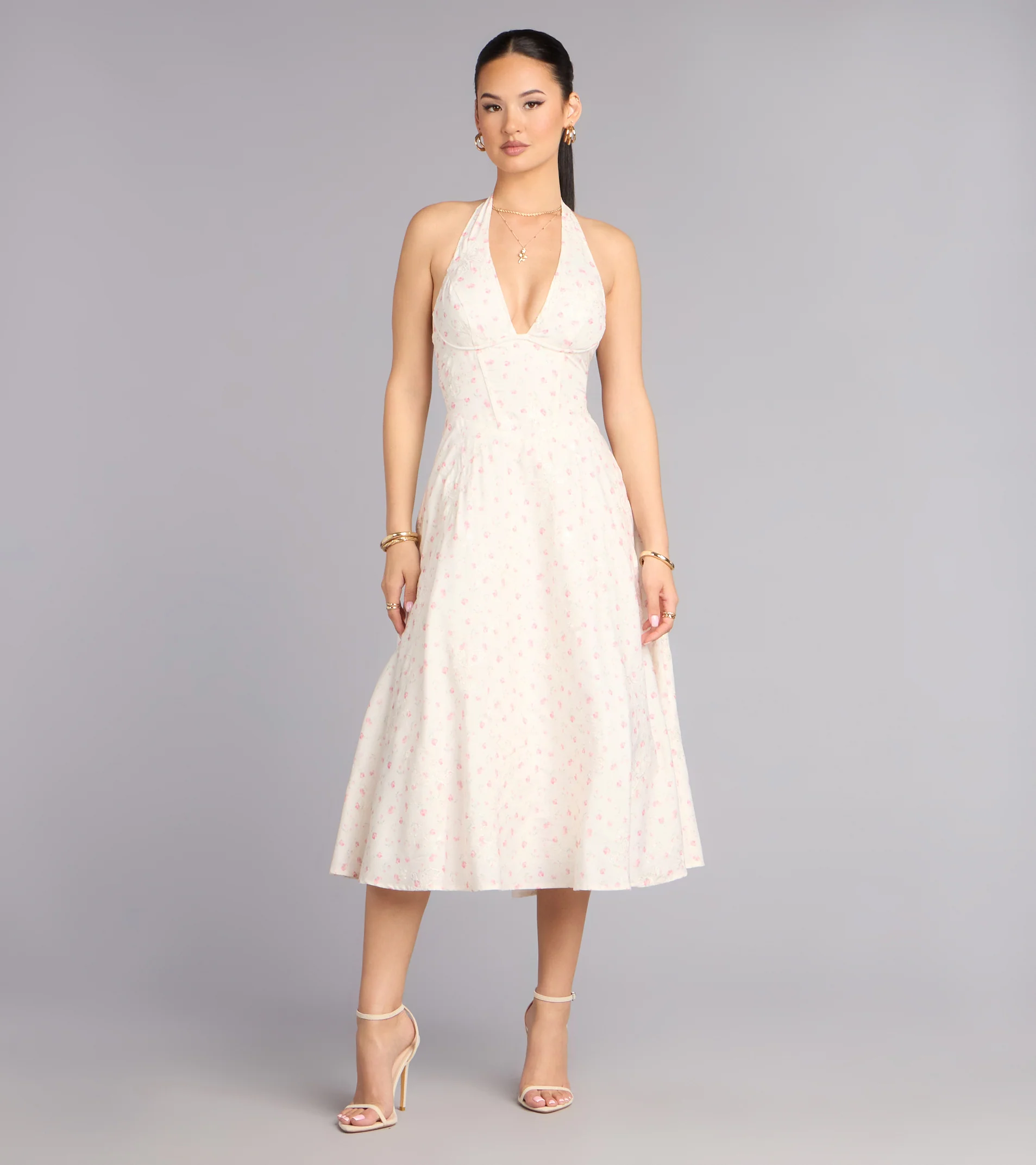 Brunch Bloom Floral Butterfly Midi Dress