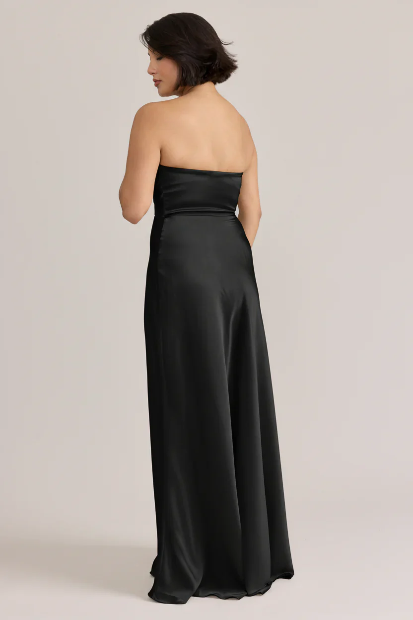 Ellapink Satin Dress | Ready To Ship | Black
