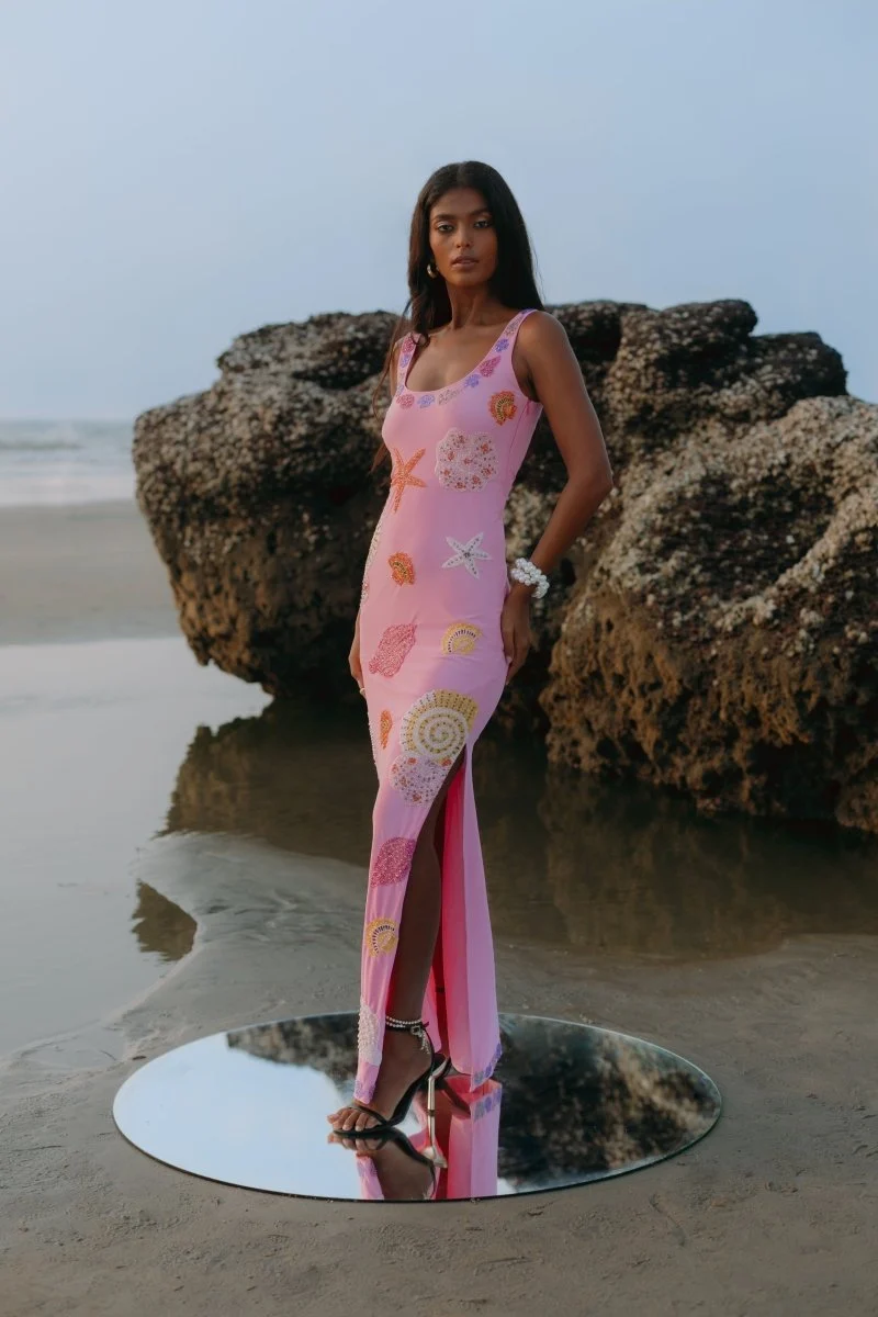 New York Bold Strapped Maxi Dress - Multi Colour