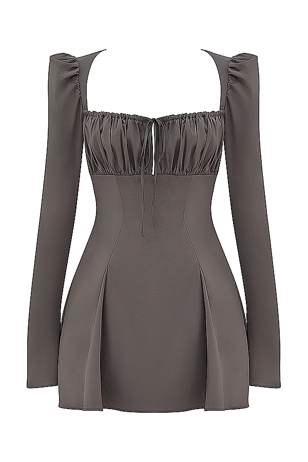 Mocha Long Sleeve Mini Dress