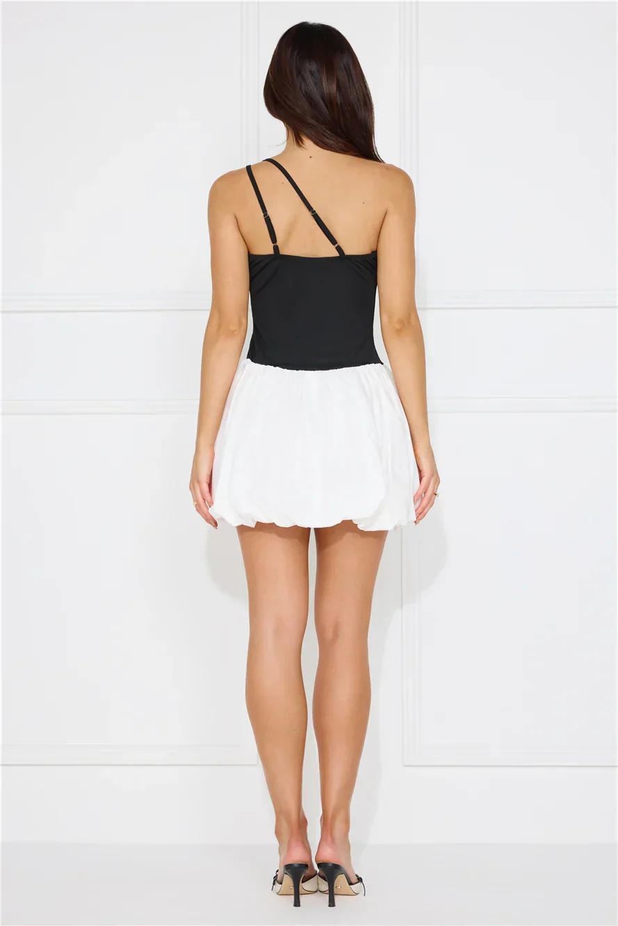 Cotton Clouds One Shoulder Mini Dress White