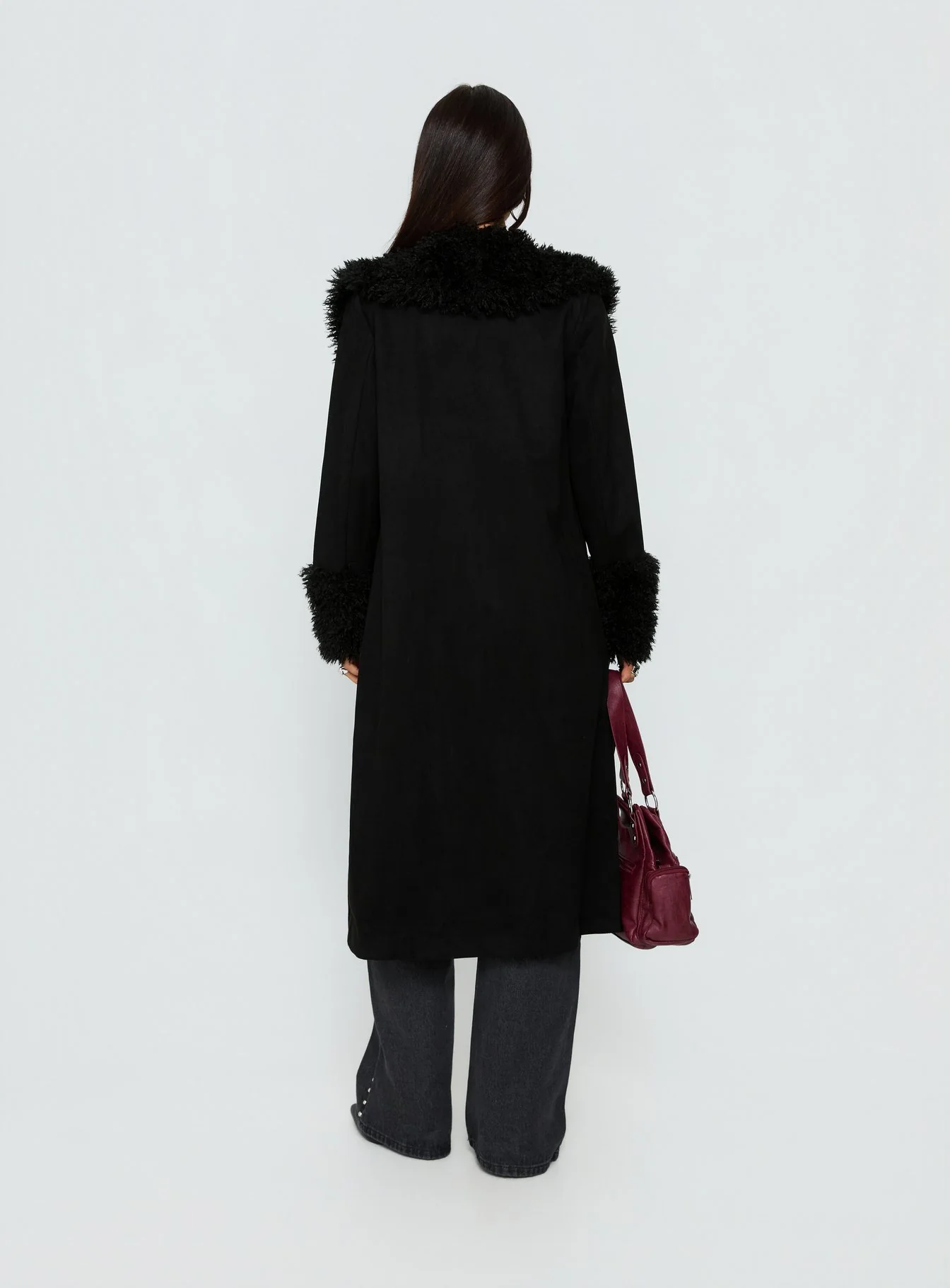 After Party Shearling Jacket Black