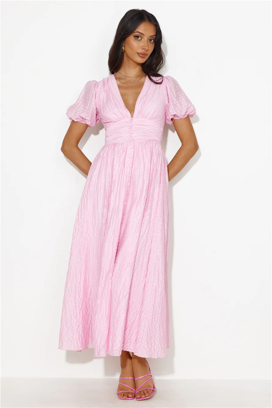 Afternoon Treat Midi Dress Pink - luluinthesky