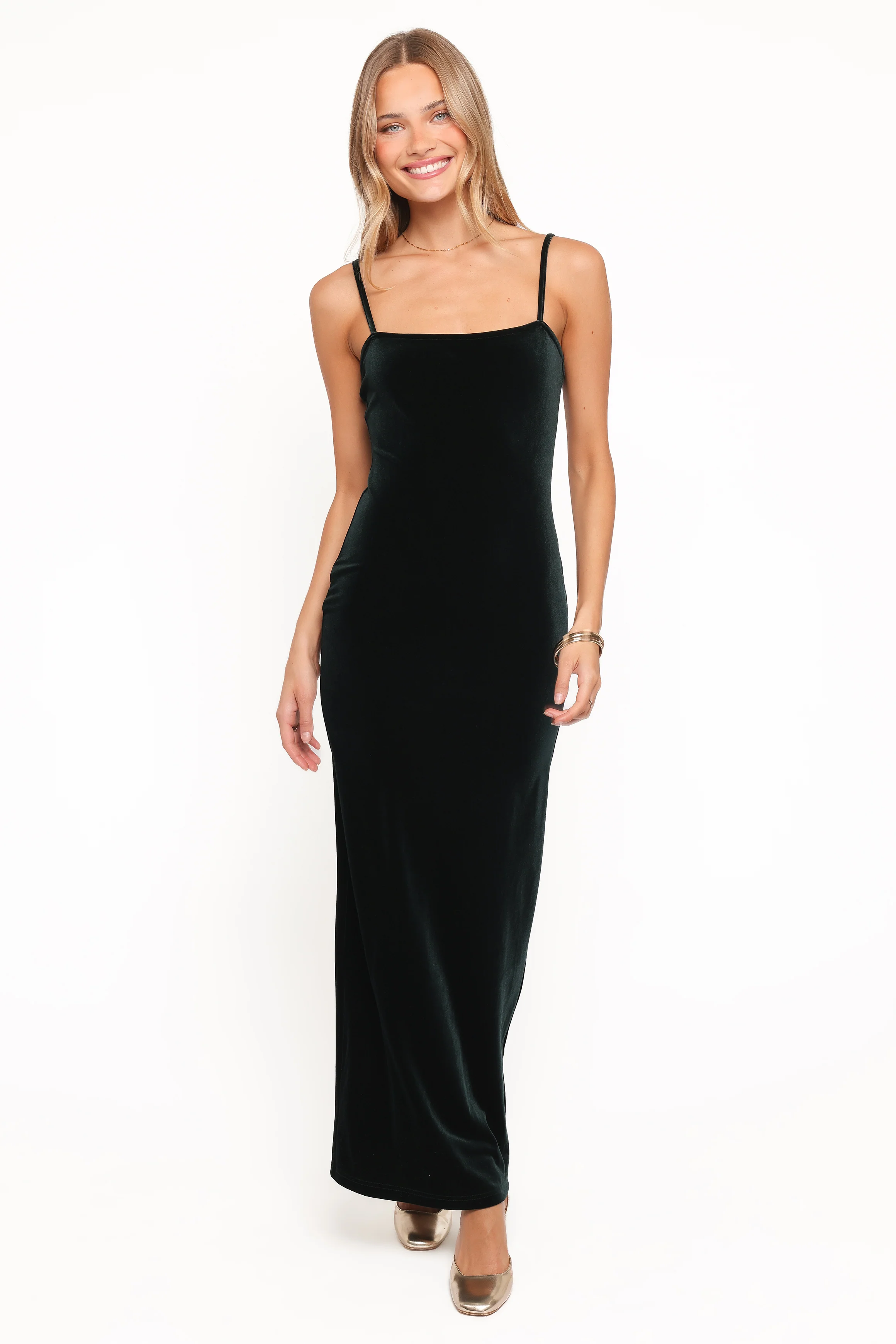 Everlee Maxi Dress - Emerald Velvet