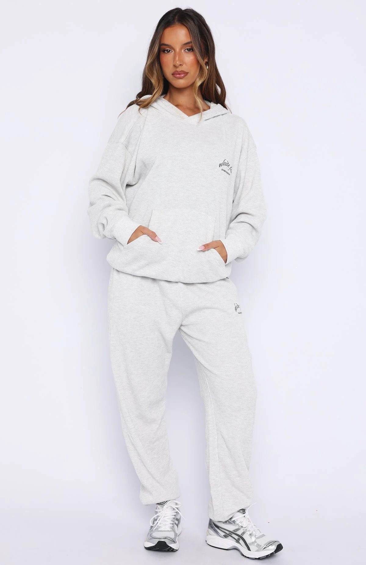 Moving Out Waffle Sweatpants Light Grey Marle