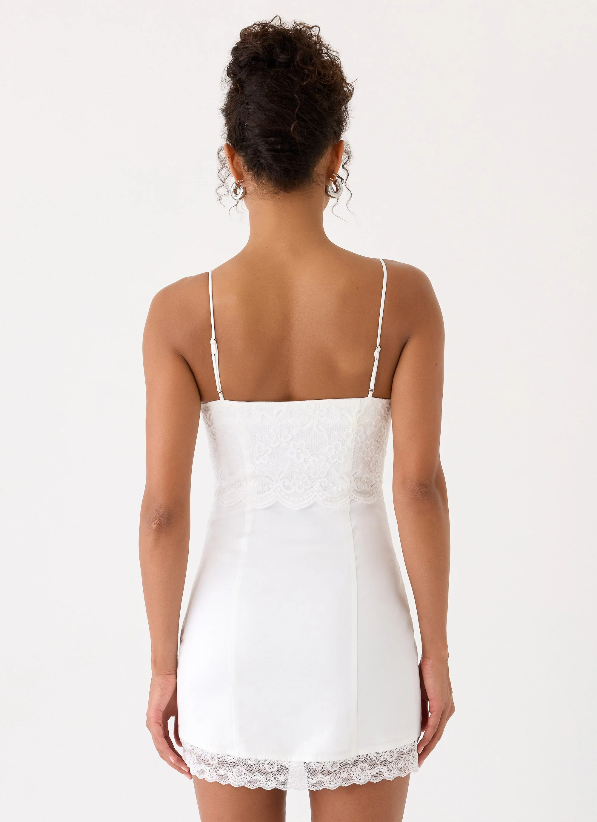 Aloura Lace Mini Dress - White - luluinthesky