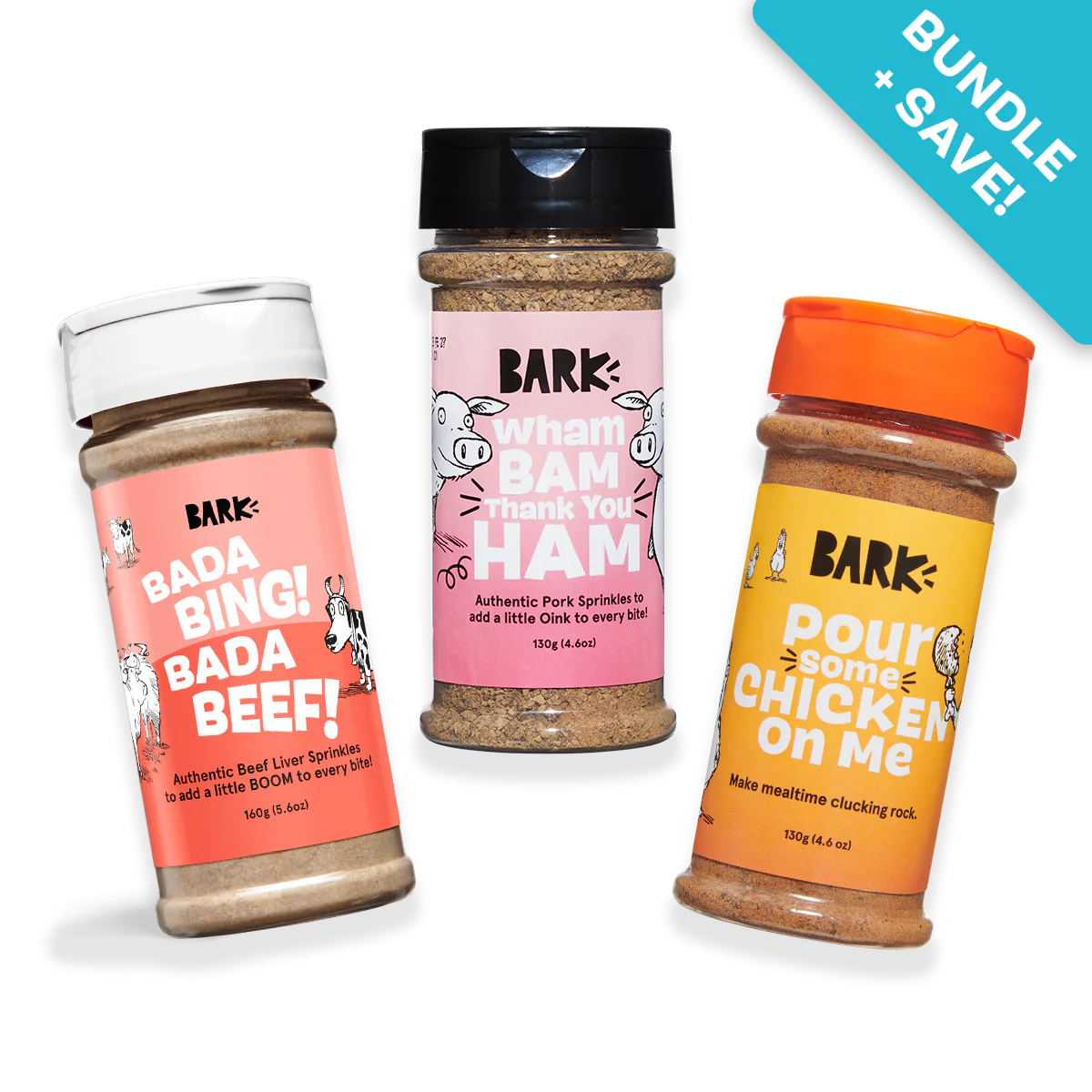 Shaker Topper Trio Bundle Beef, Chicken, Pork, Dog Food Meal Topper, 4.6 oz Each, 3 Pack
