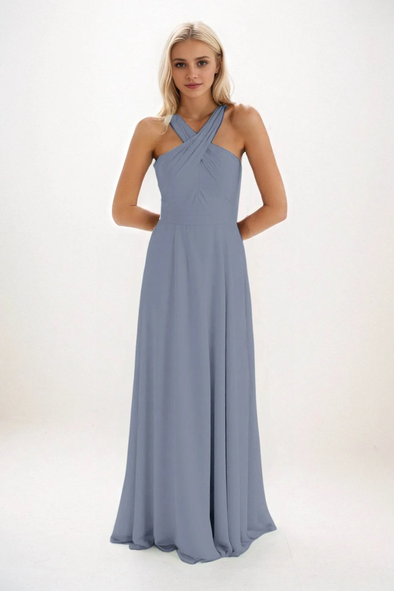 A-Line Maxi Chiffon Bridesmaid Dress CB0824