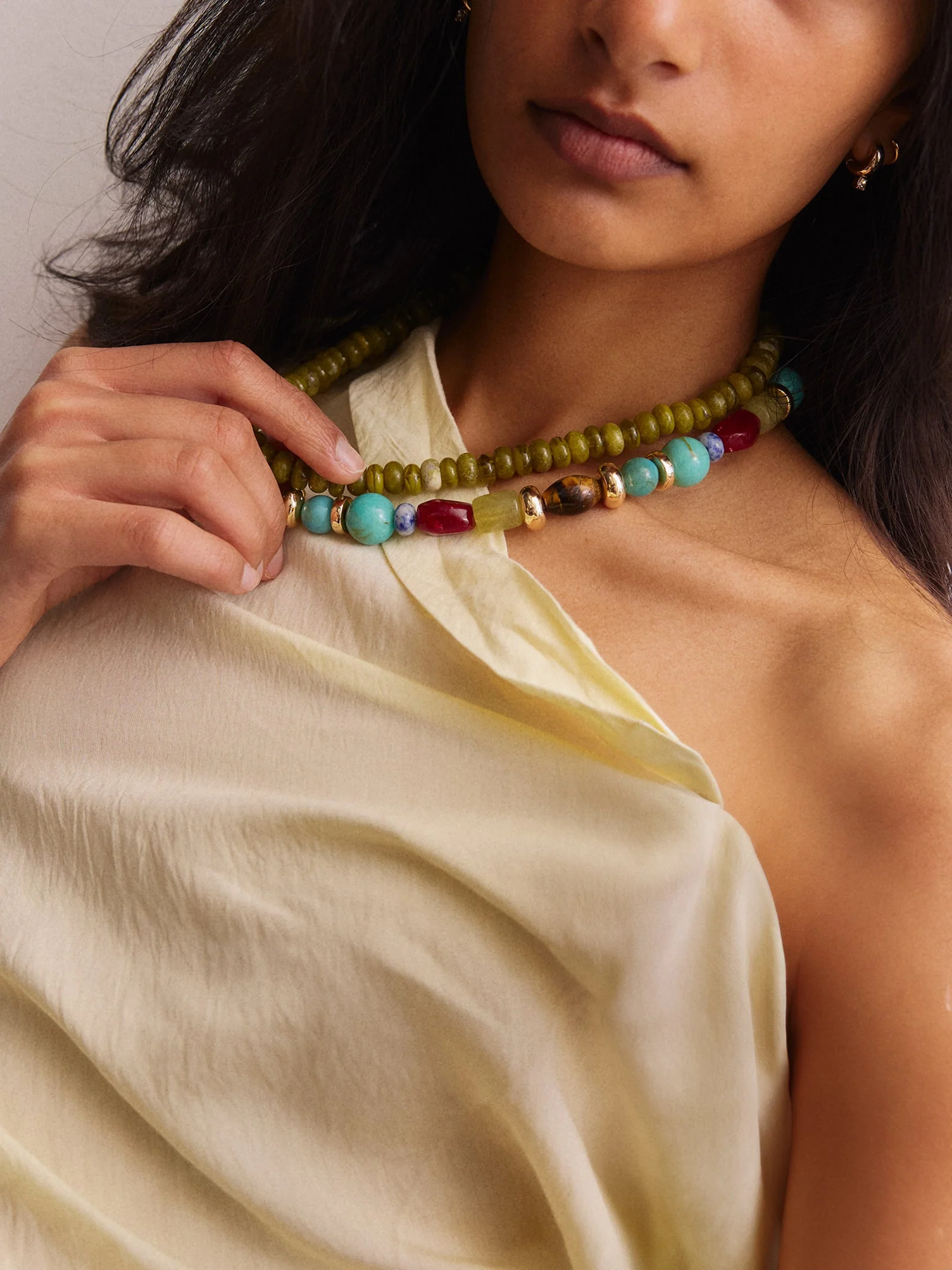 Justine Semi-Precious Beaded Necklace - Multi Bead