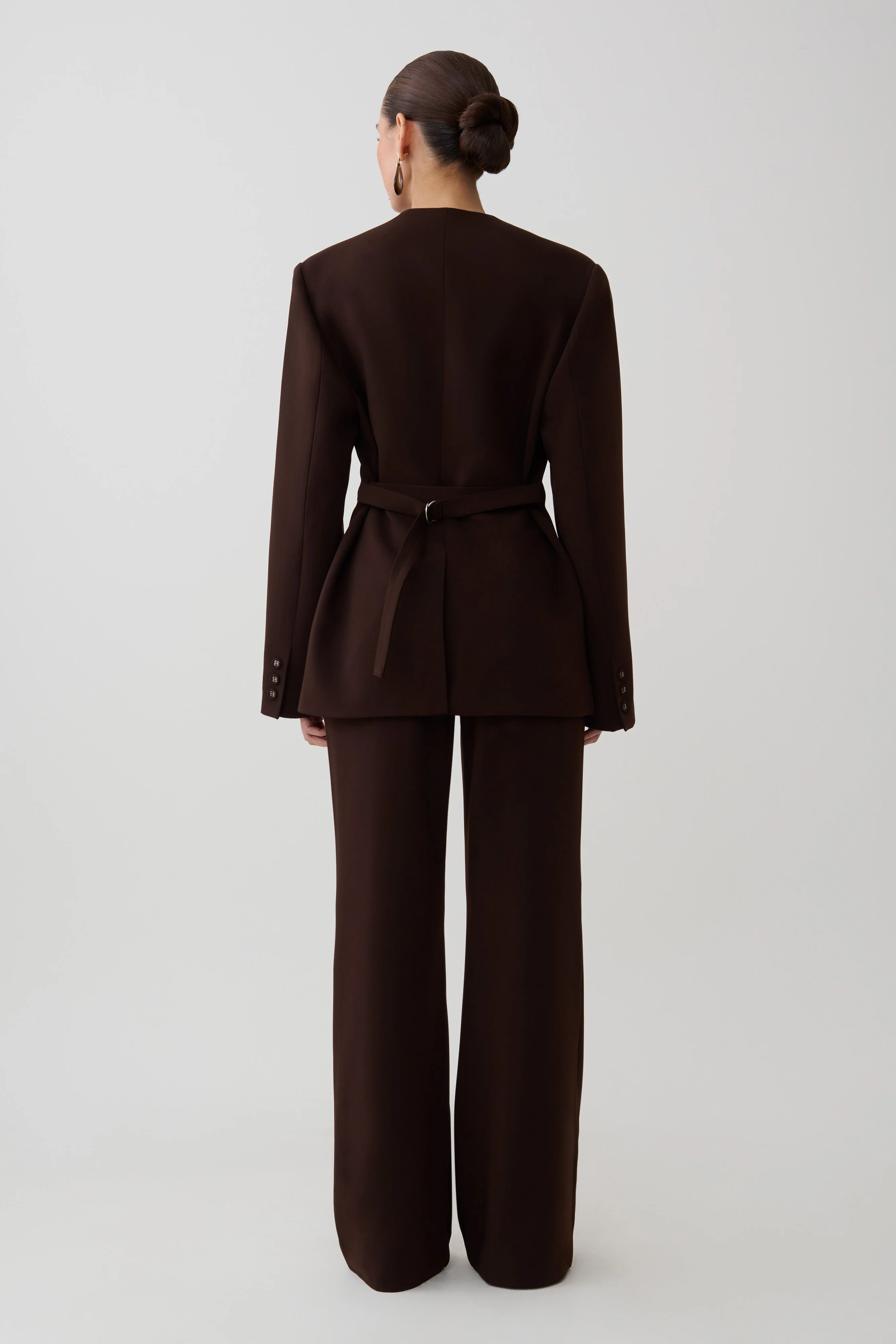 Darcie Fit And Flare Suiting Pants - Dark Chocolate