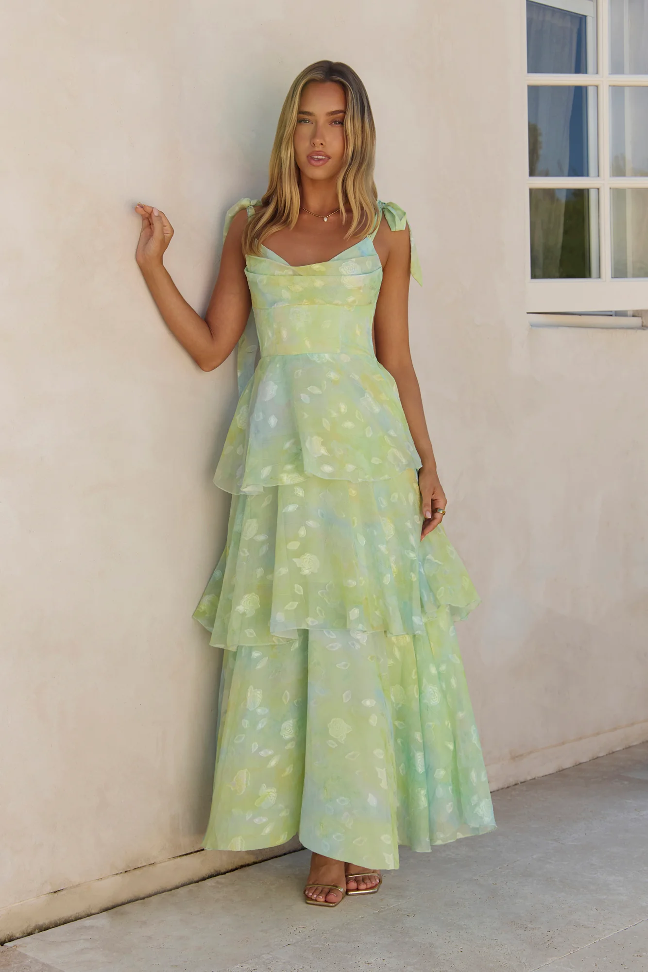 Breezy Meadows Maxi Dress Green - luluinthesky