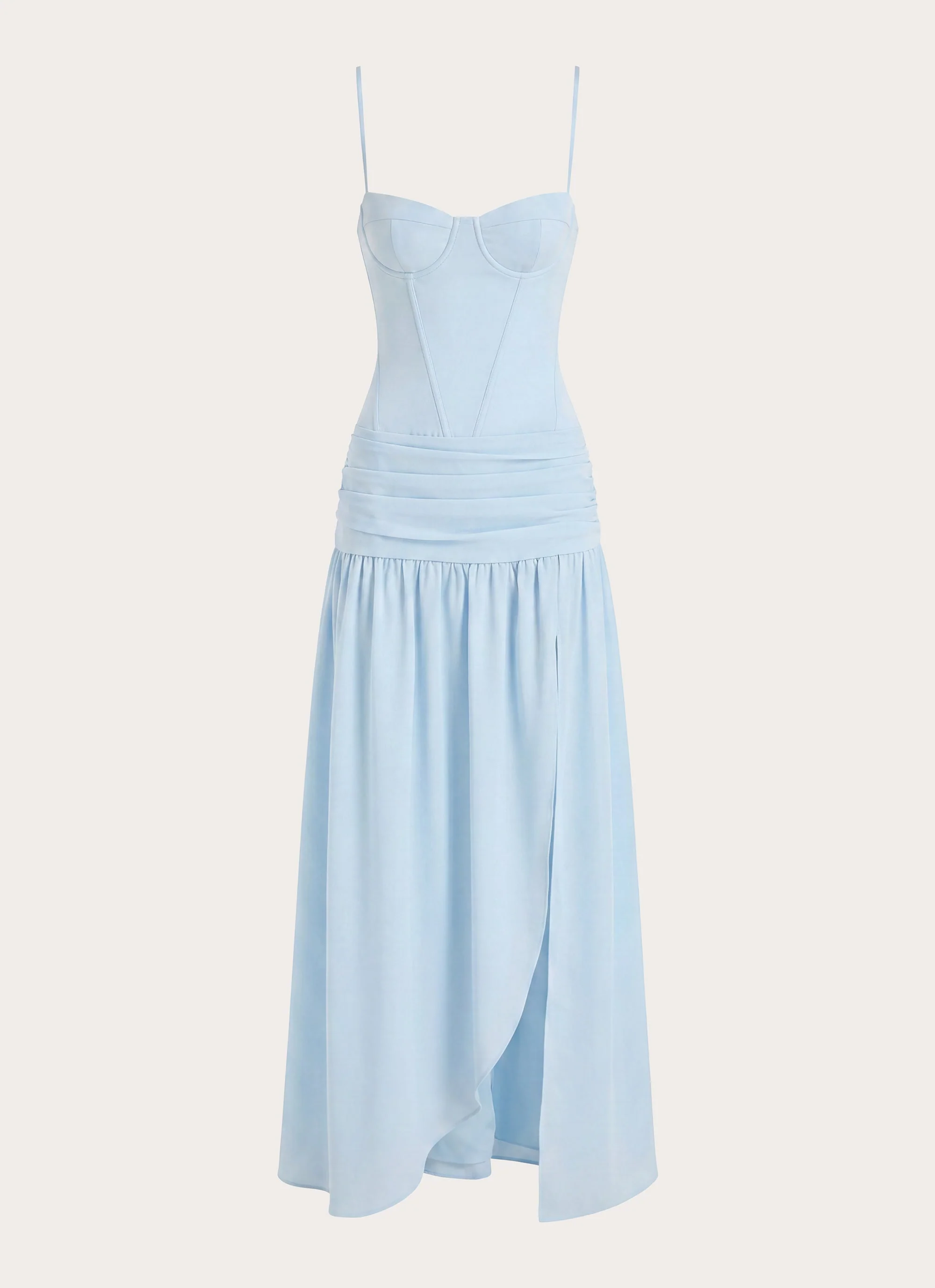 Clemence Bustier Maxi Dress - Blue - luluinthesky
