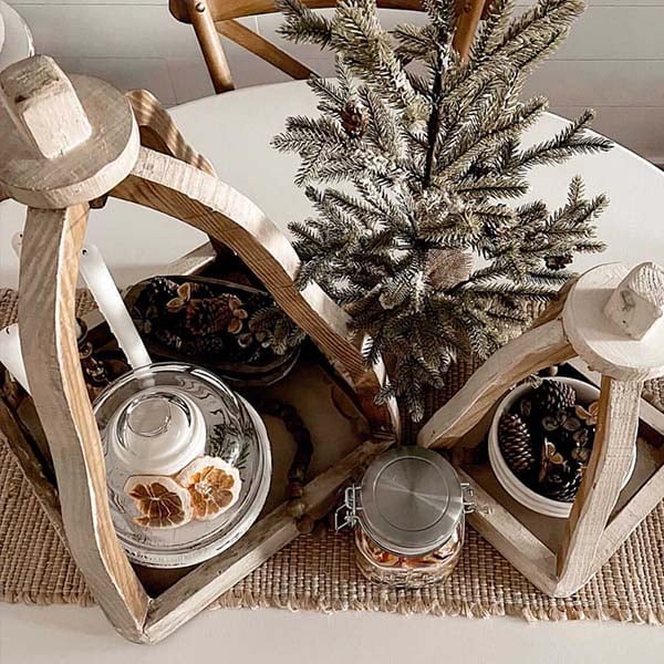 Rustic Wood Cloche Inspired Lanterns, Set of 2