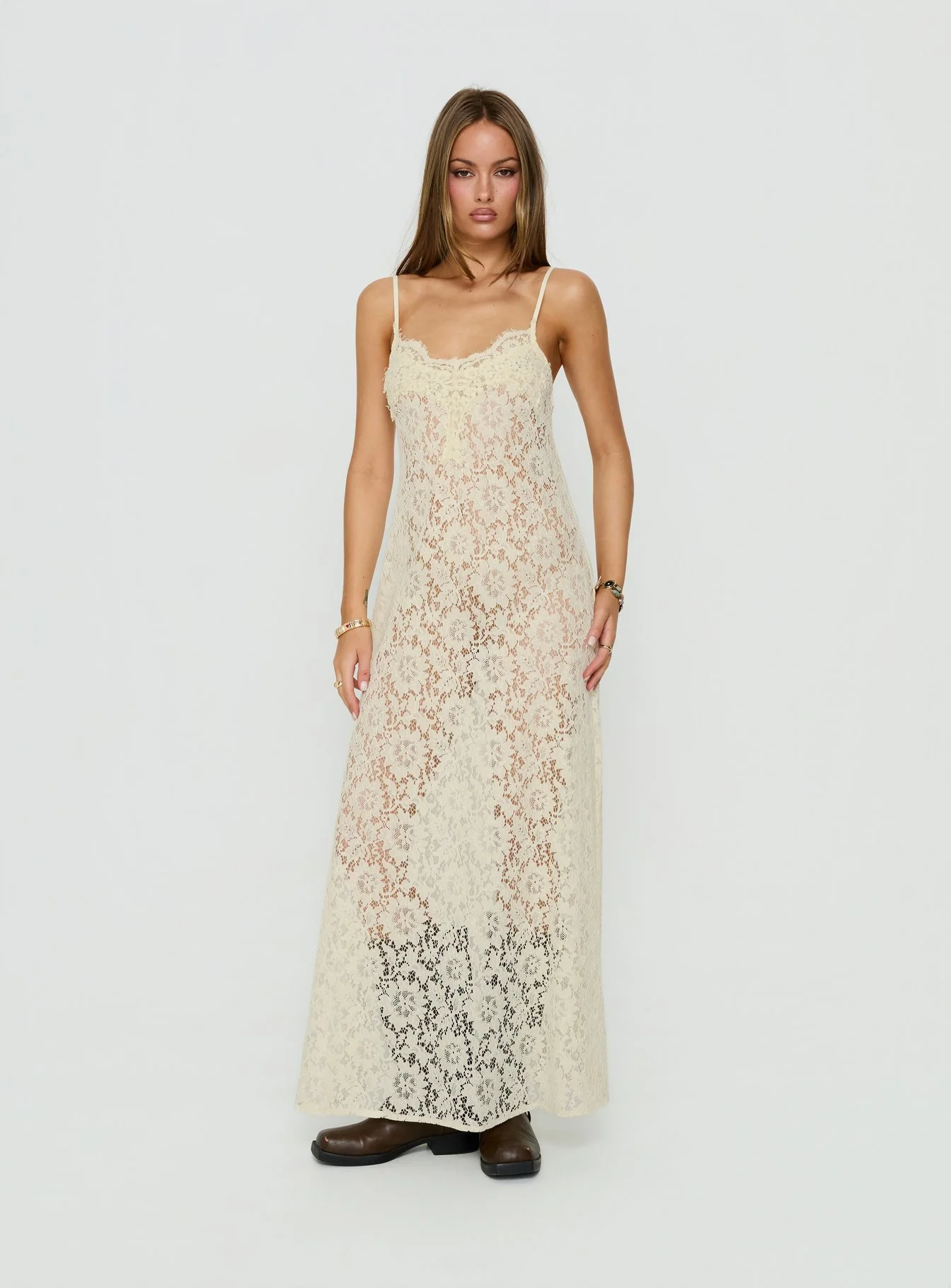 Lovedream Lace Maxi Dress Yellow