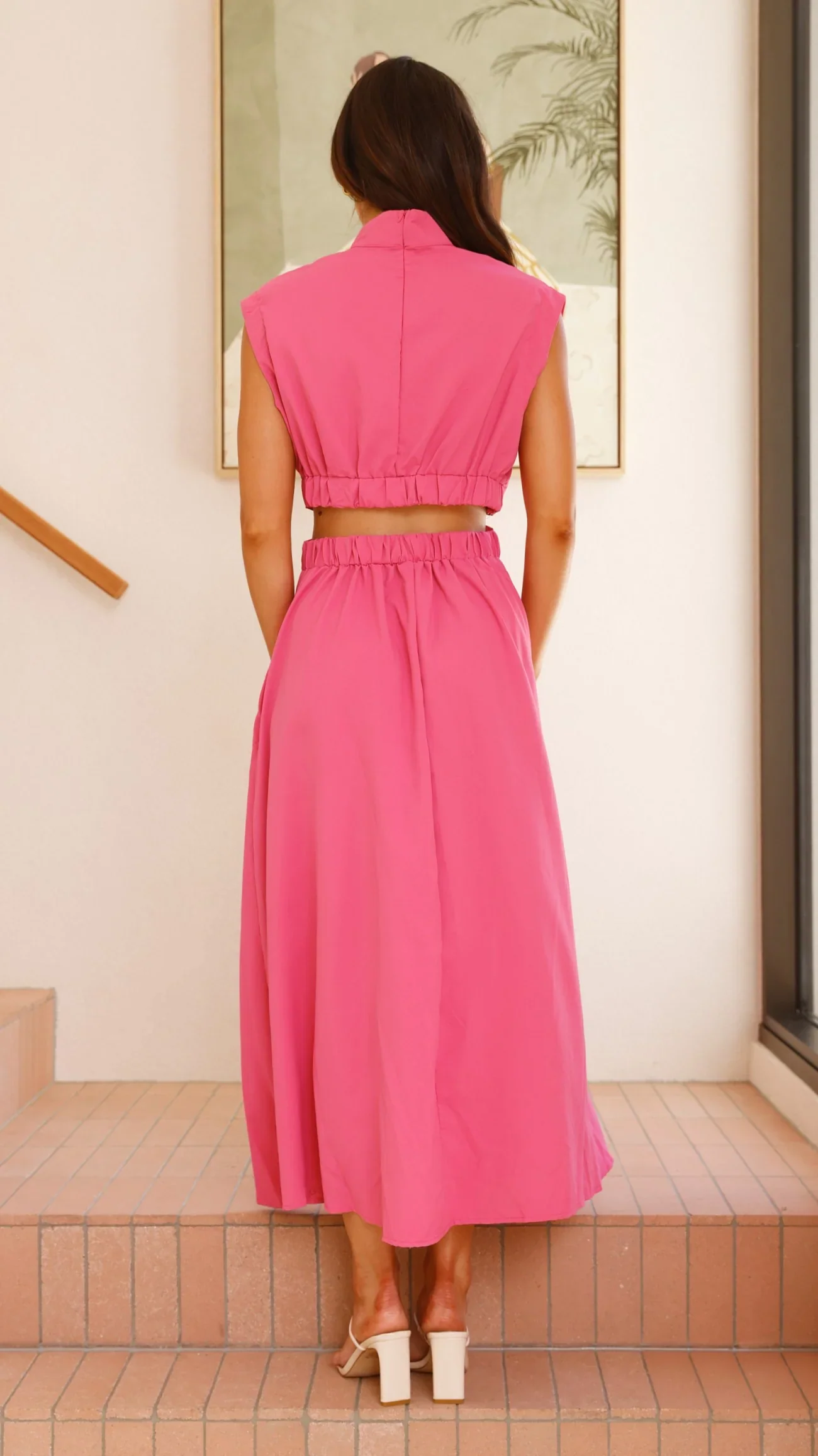 Maddison Midi Dress - Hot Pink