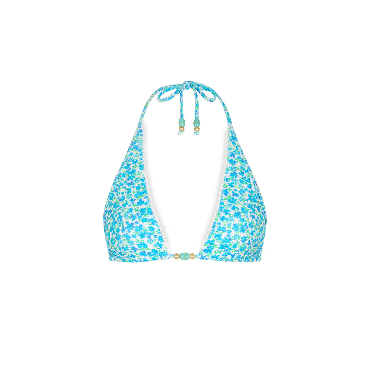 Decorative Bind Halter Bikini Top - Ocean Aura