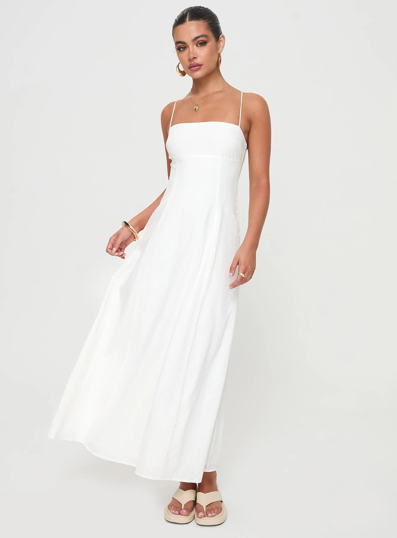 Brightwell Maxi Dress White - luluinthesky