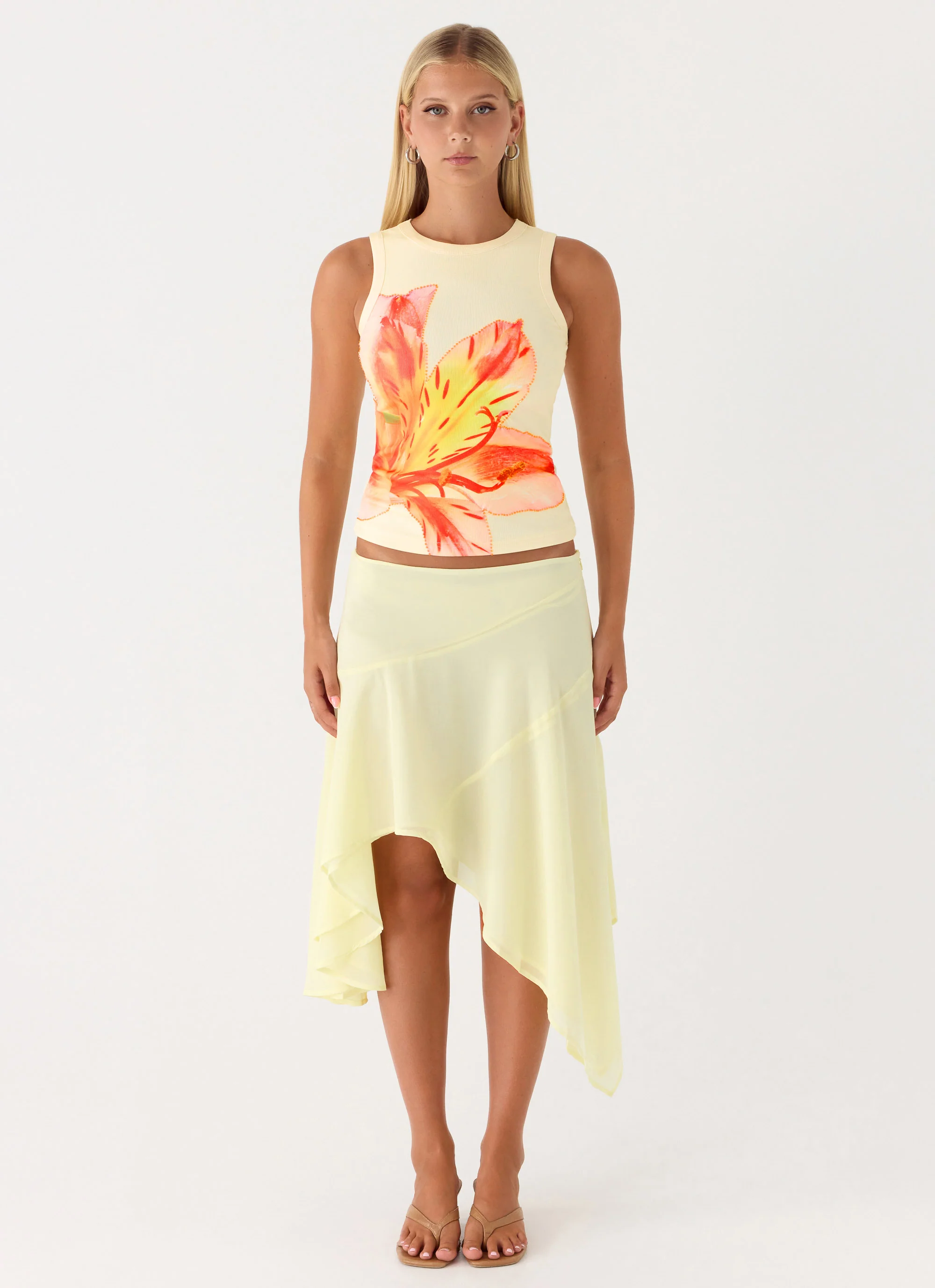Jacqui Beaded Tank Top - Yellow