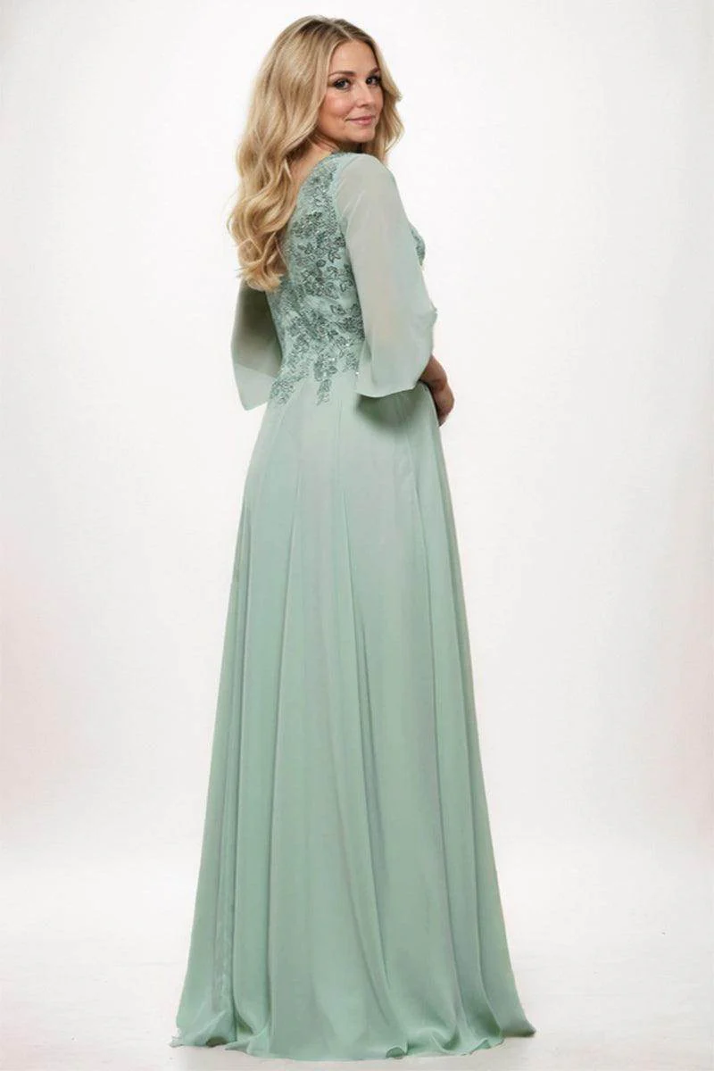 A-Line Maxi Chiffon Mother Dress CM0254