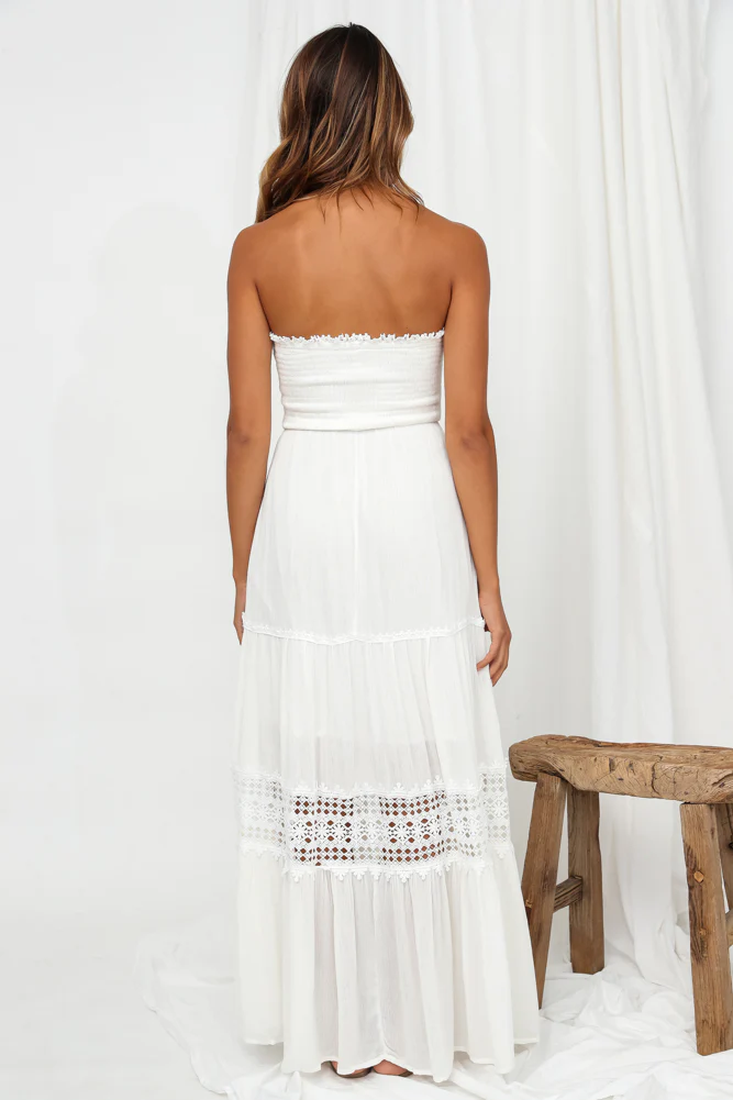 Agatha Maxi Dress White - luluinthesky