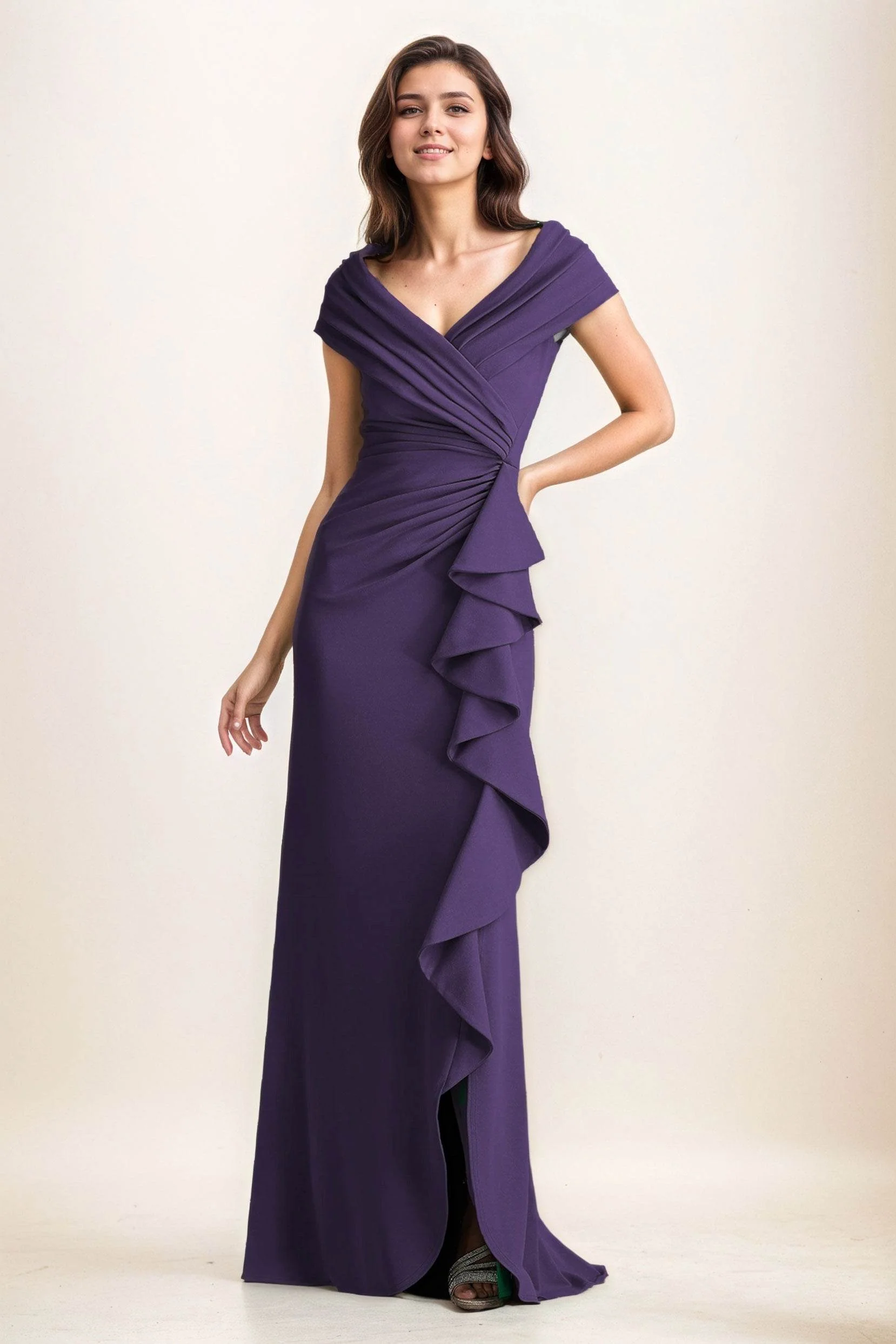 Sheath-Column Maxi Elastic Cloth Wedding Guest Dress CG0280