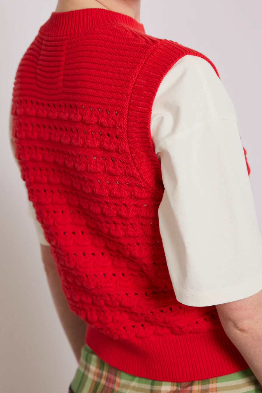 aggie knitted tank - red - luluinthesky