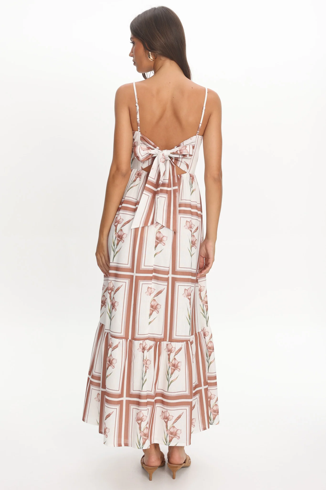 Newbury Bow Back Maxi Dress Floral Chocolate - luluinthesky