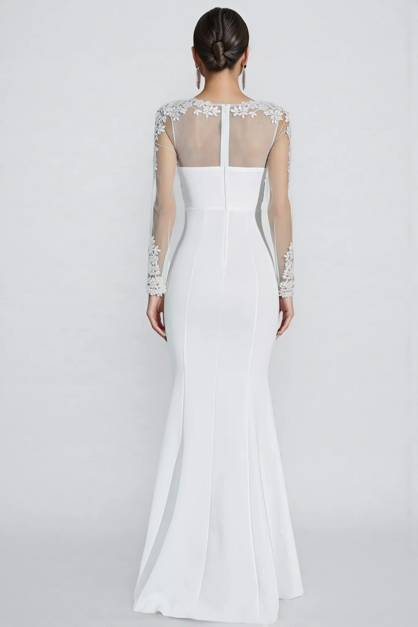 Marend White Lace Bodycon Maxi Dress