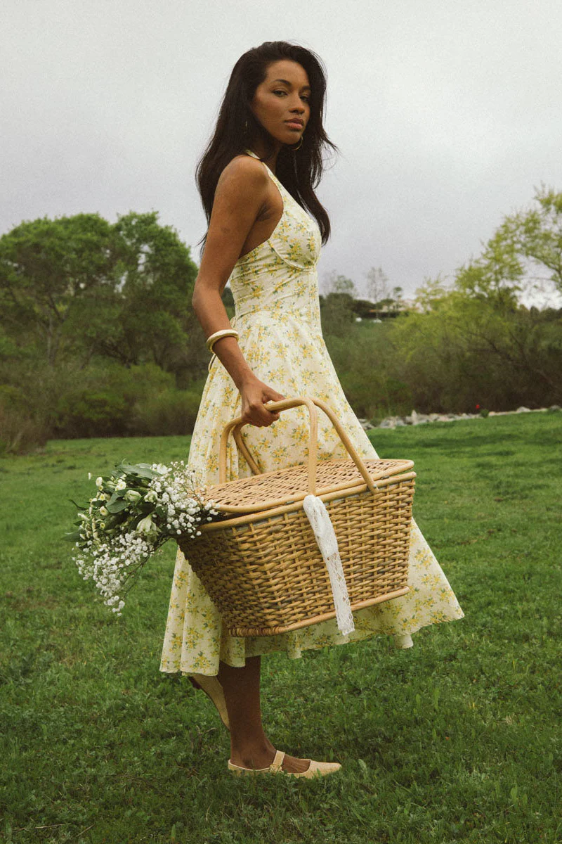 Alice Floral Halter Midi Dress - luluinthesky